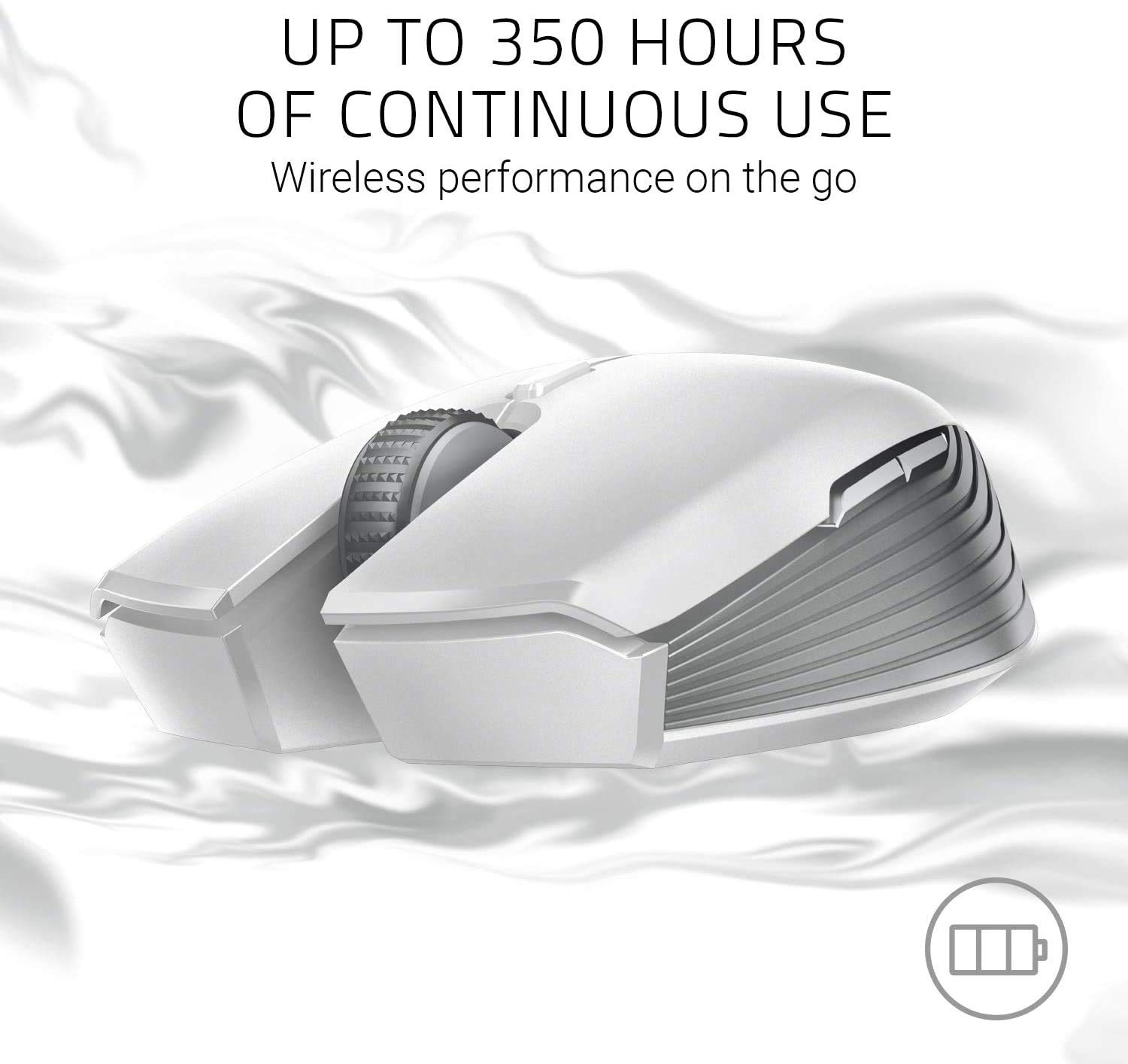 Razer Atheris Mercury Edition Wireless Gaming & Office Mouse - 280H Battery Life, Optical Sensor, Adaptive Frequency Tech, Bluetooth/USB Dual Mode (White) - Perfect for PC Gaming, Laptop Work & Travel Use