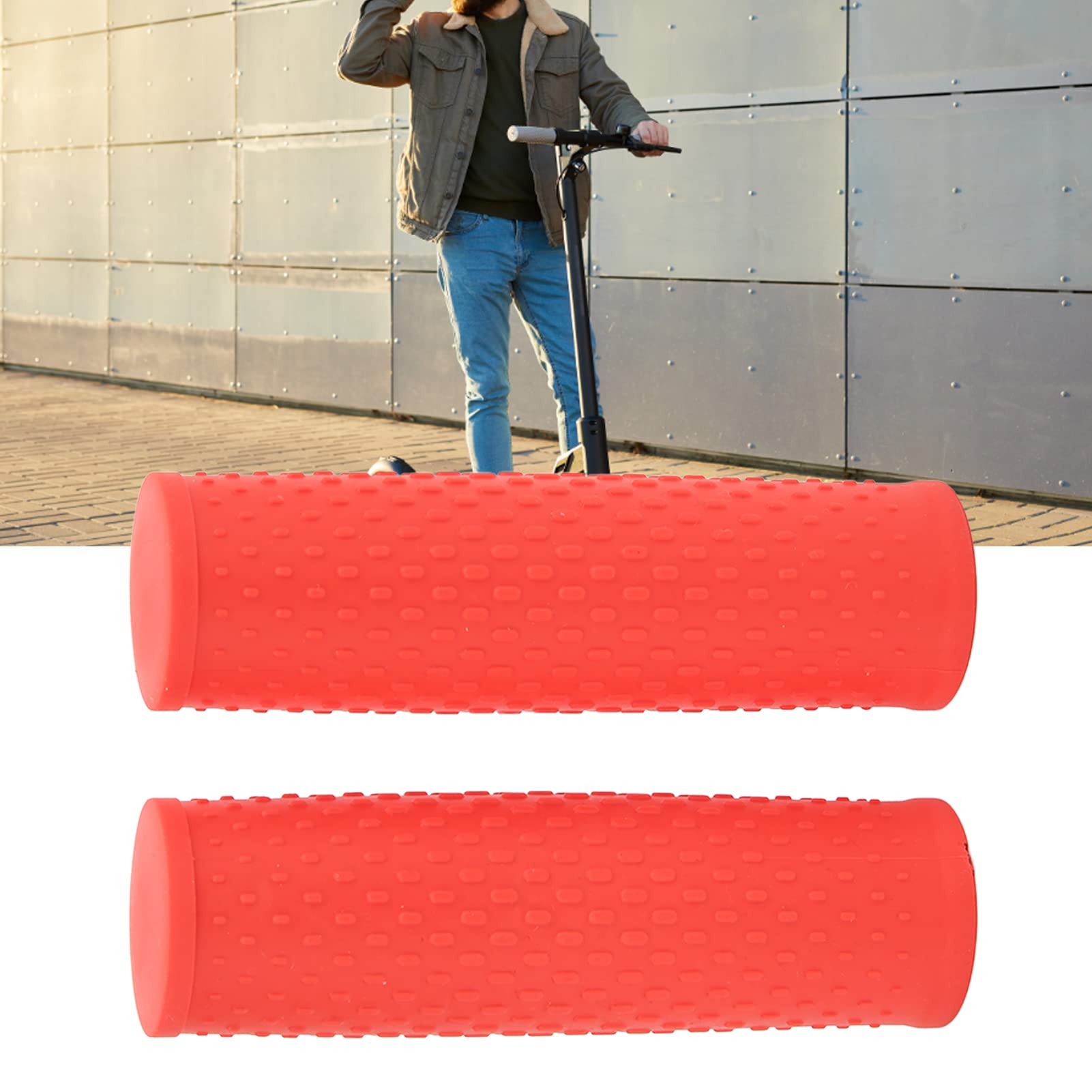 Alomejor Bike Handle Grips - Ergonomic Scooter Handlebar Grips for Electric Scooters (M365 PRO Compatible) - Non-Slip Comfort Grip Covers for Commuting & Urban Riding Accessories