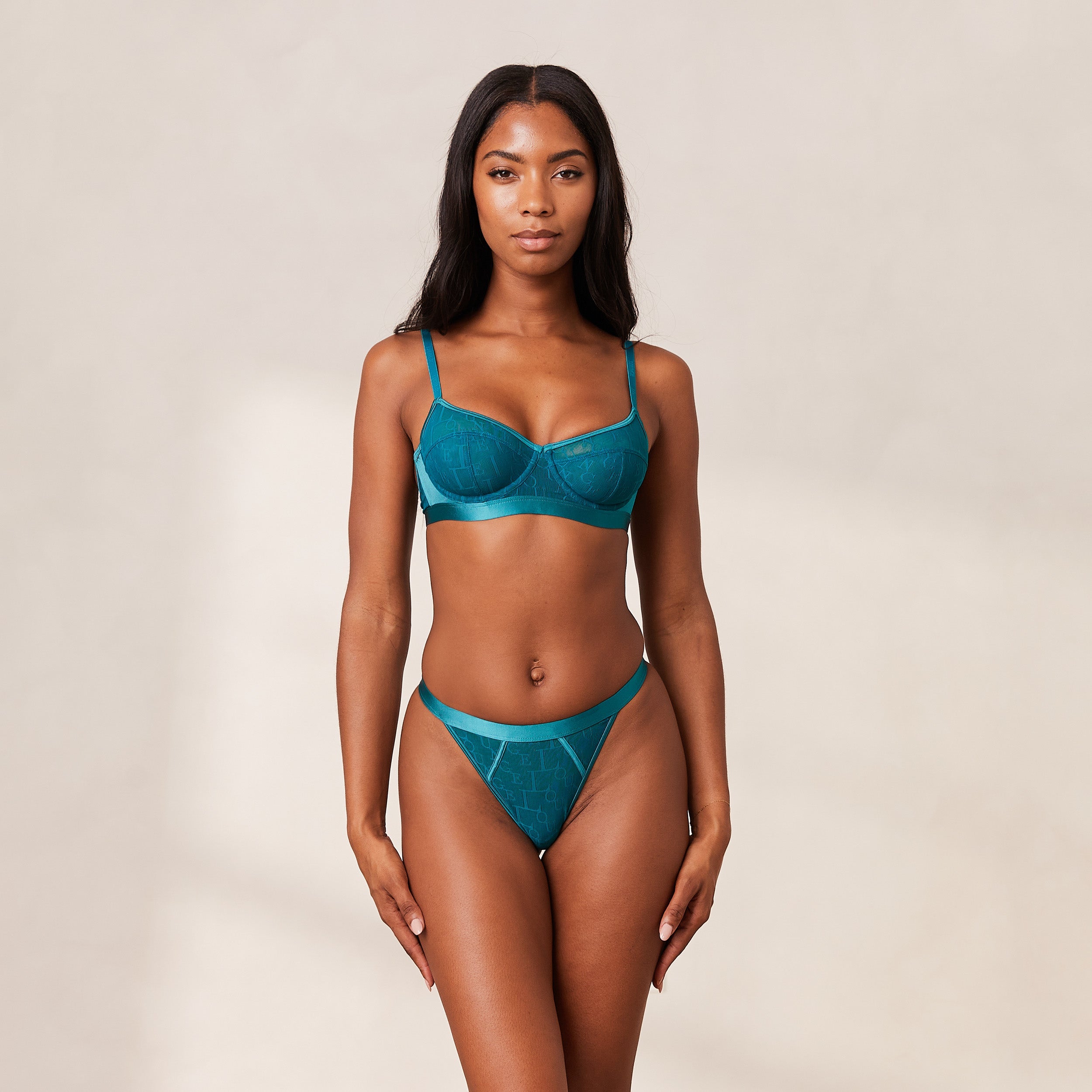 Stylish Turquoise Balcony Bra for Women - Comfortable Lace Underwear for Everyday Wear & Special Occasions