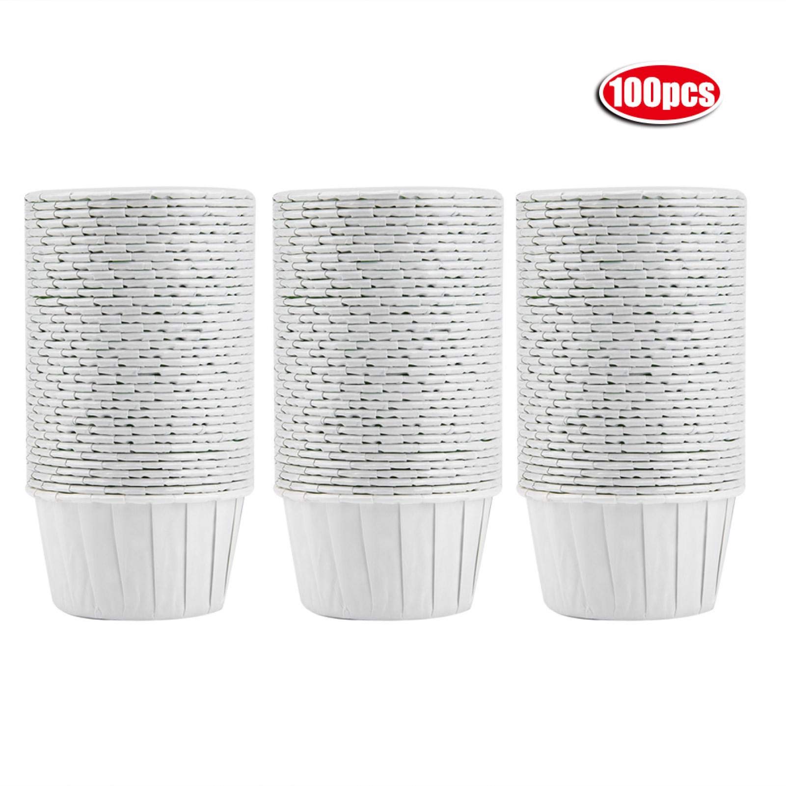 Hyuduo 100PCS Round White Paper Baking Cups for Muffins & Cupcakes - Mini Baking Liners for Home Baking, Parties, Weddings & Festivals - Perfect for Snacks, Desserts & Holiday Treats