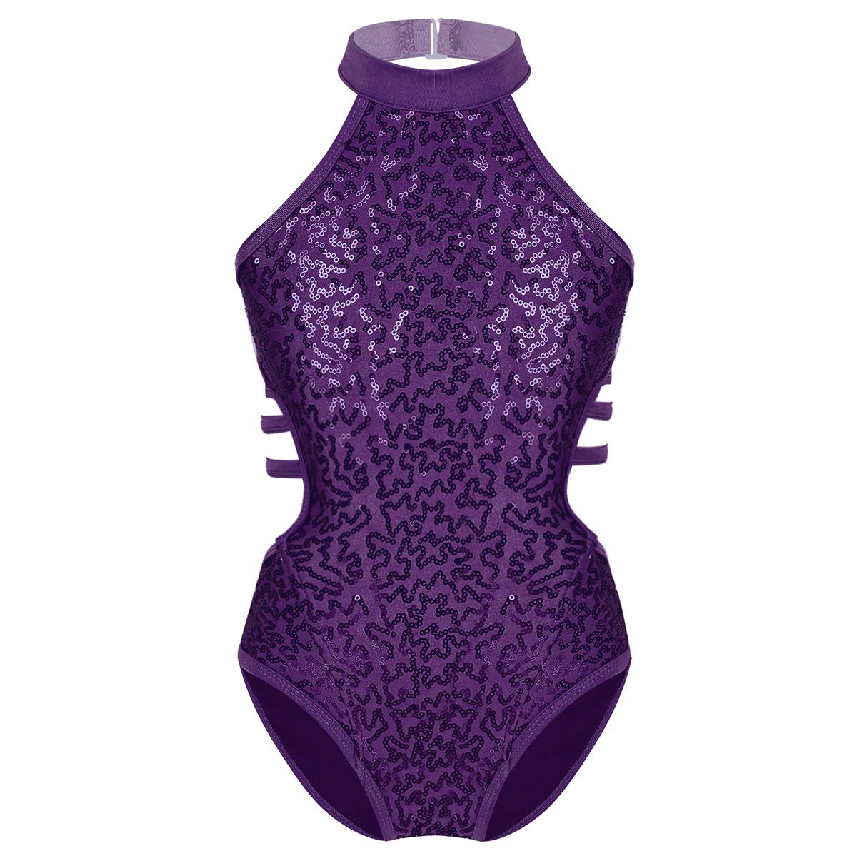 Sparkly Girls Ballet Leotard with Sequins & Strappy Back - Dance Gymnastics Bodysuit for Ballerina Training & Performance (Ideal for Recitals, Competitions & Dance Classes)