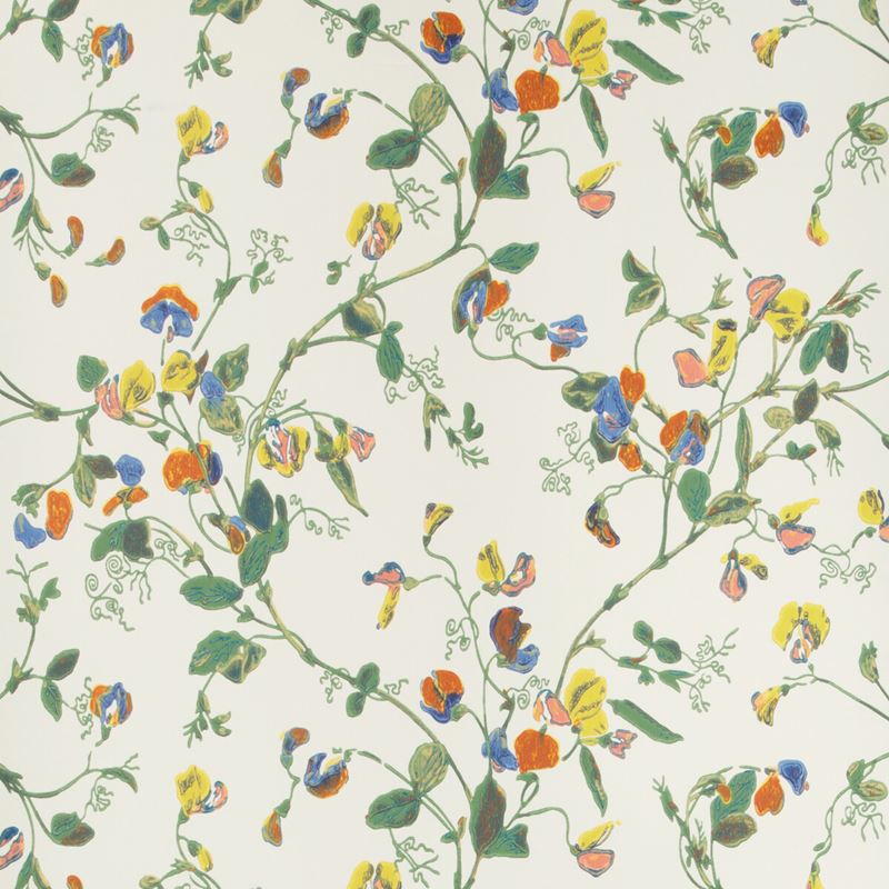 Cole & Son Sweet Pea Autumnal Multi-Color Cream Print Wallpaper - Premium Floral Wall Covering for Living Room, Bedroom & Dining Room Decor
