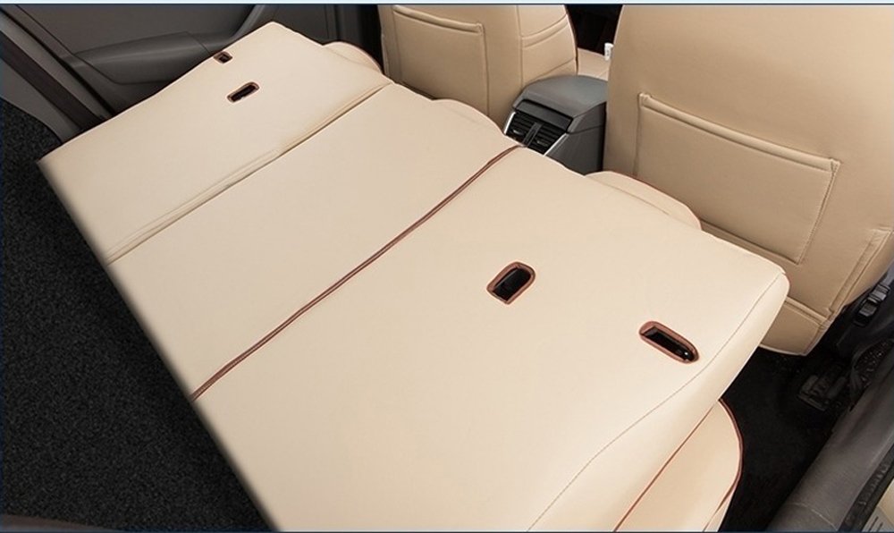Premium Custom Fit Volvo XC60 Seat Covers (2009-2018) - Genuine Cowhide Leather & Leatherette Car Seat Protectors - 19-Piece Set with Front & Rear Cushion Support (Beige) | Luxury Comfort & Vehicle Interior Protection