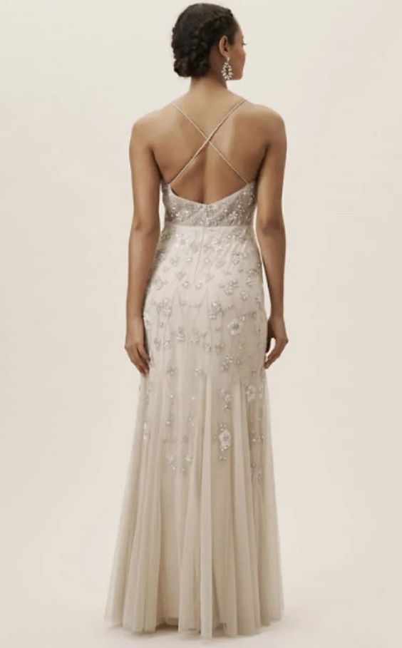 BHLDN Coleman Gown - Elegant Wedding Dress for Bride, A-Line Lace Bridal Gown with Long Sleeves | Perfect for Beach, Garden & Church Weddings