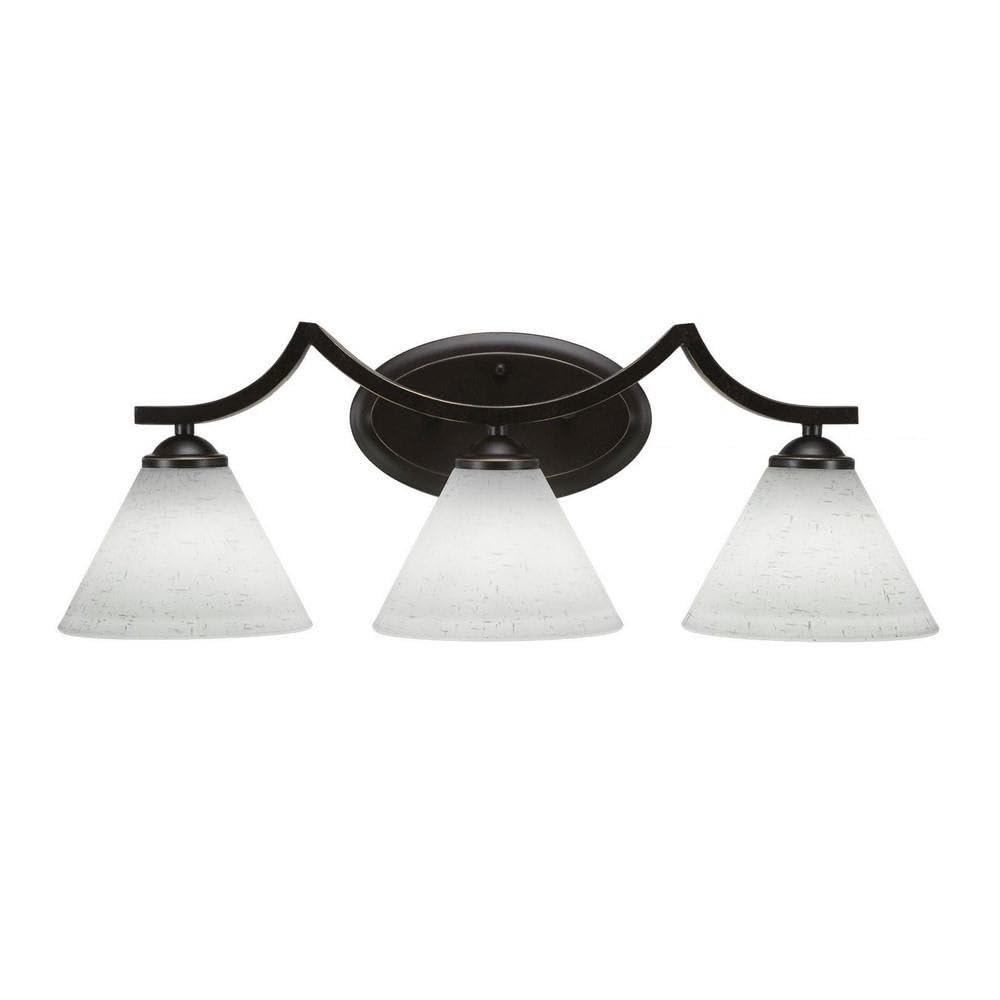 Toltec Lighting 553-DG-312 Zilo 3-Light Bathroom Vanity Bar with 7