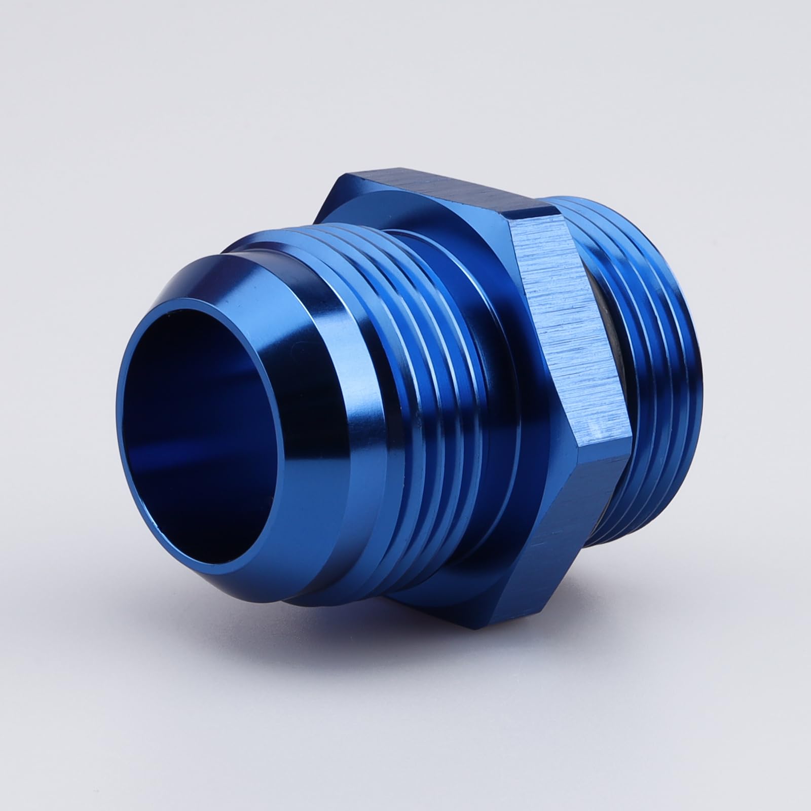 -16 AN Male to -16 AN ORB Fitting Adapter, Aluminum Blue AN Fitting Connector for Fuel Oil Lines, Hydraulic Systems & Performance Automotive Applications