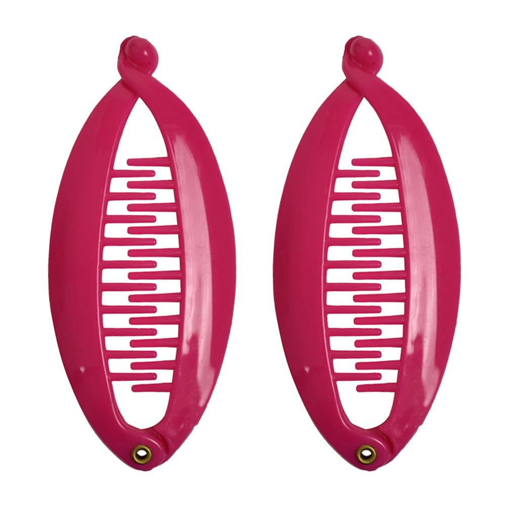 Hot Pink 3.5 Inch Mini Banana Clip Hair Clincher - Rounded Edges Hair Comb for Kids, Teens, and Adults - Perfect for School, Work, and Casual Outings
