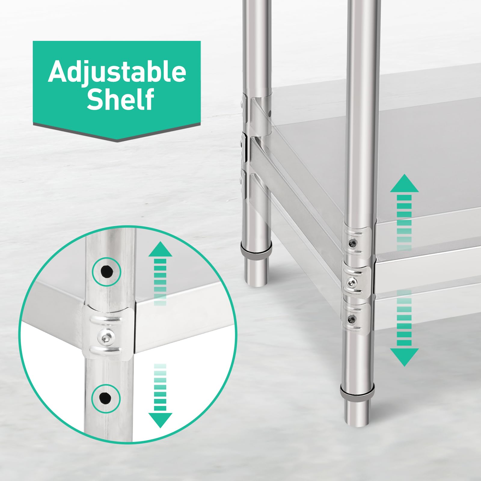 NSF Certified 72x30x35 Inch Stainless Steel Commercial Prep Table with Undershelf - Heavy Duty Food Preparation Workstation for Restaurant, Kitchen, Hotel & Catering | Ideal for Chopping, Baking & Food Service