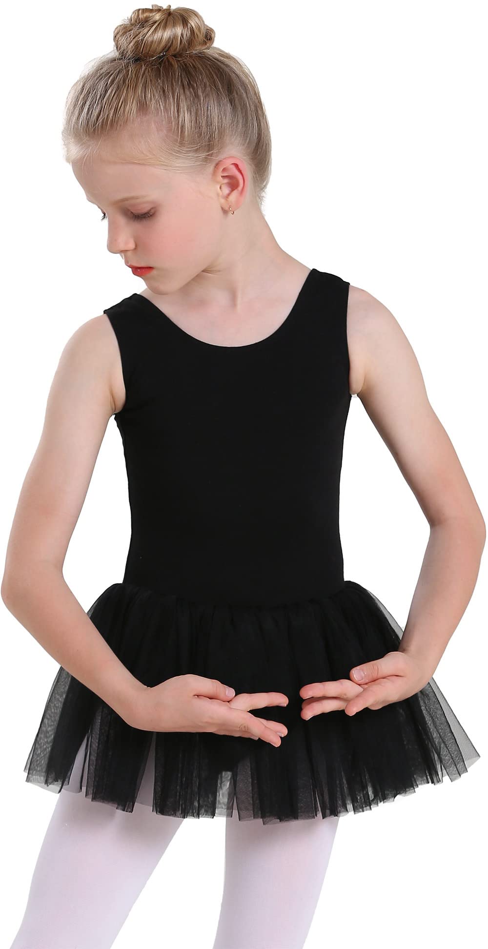 Girls Ballet Leotard with Skirt - Toddler Dance Outfit for Gymnastics & Ballerina Performance | Classic Short Sleeve Leotard Dress for Dance Class, Recital & Playtime