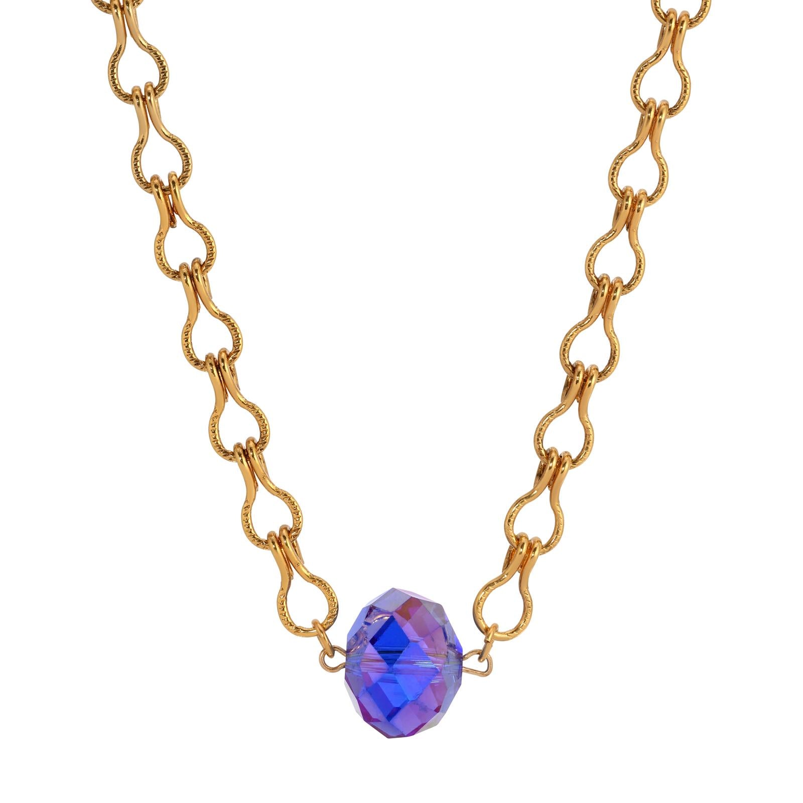 1928 Jewelry Light Sapphire Blue AB Crystal Ladder Chain Necklace 16