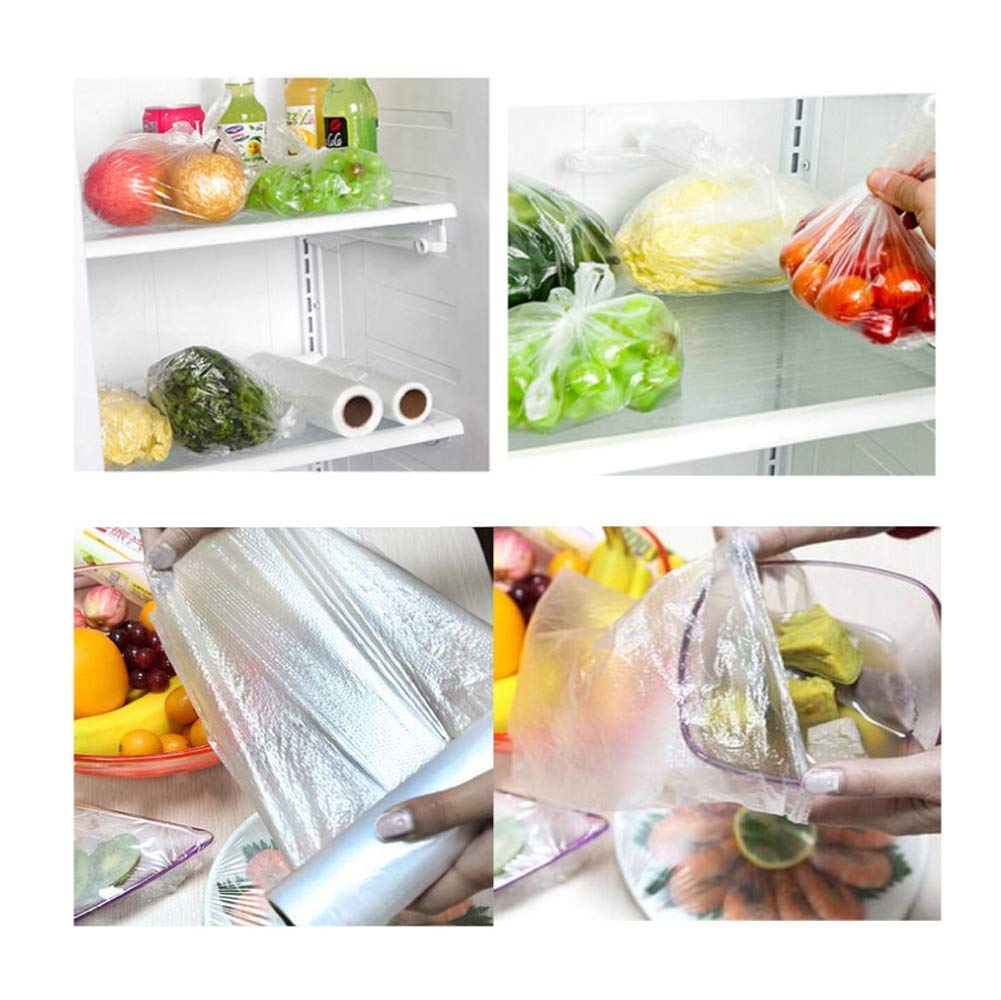 RBHK 12x16 Inch Clear Plastic Produce Bags on a Roll - 350 Bags per Roll (8 Rolls Total) - Food Storage Bags, Pet Waste Bags, Diaper Disposal Bags - Perfect for Grocery Stores, Farmers Markets & Home Organization
