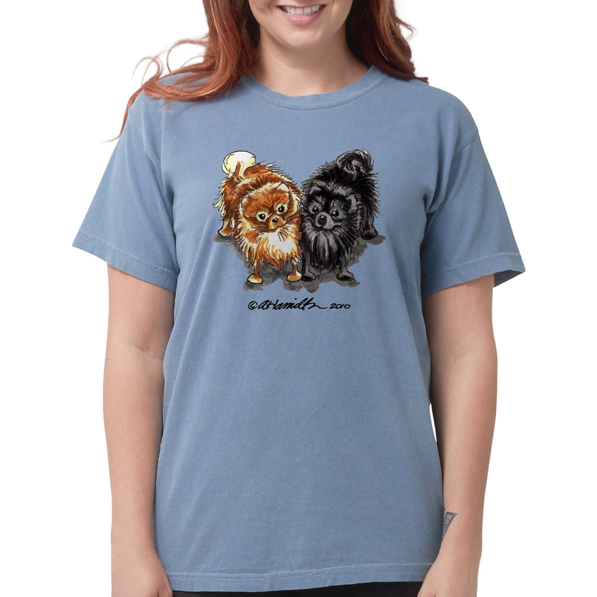 Black and Red Pomeranian Graphic T-Shirt for Women - Soft Comfort Colors Tee - Perfect for Casual Wear, Dog Lovers & Pet Owners