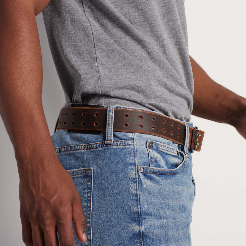 Vintage Woodstock Double Prong Jean Belt - 1.5