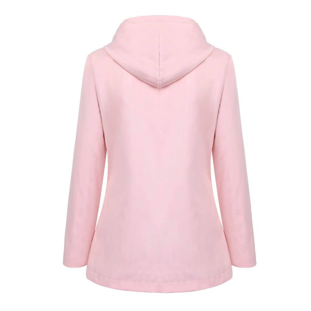 Women's Waterproof Hooded Raincoat - Windproof Solid Color Casual Dressy Tops for Outdoor Activities - Plus Size Rain Jacket for Hiking, Travel & Everyday Wear