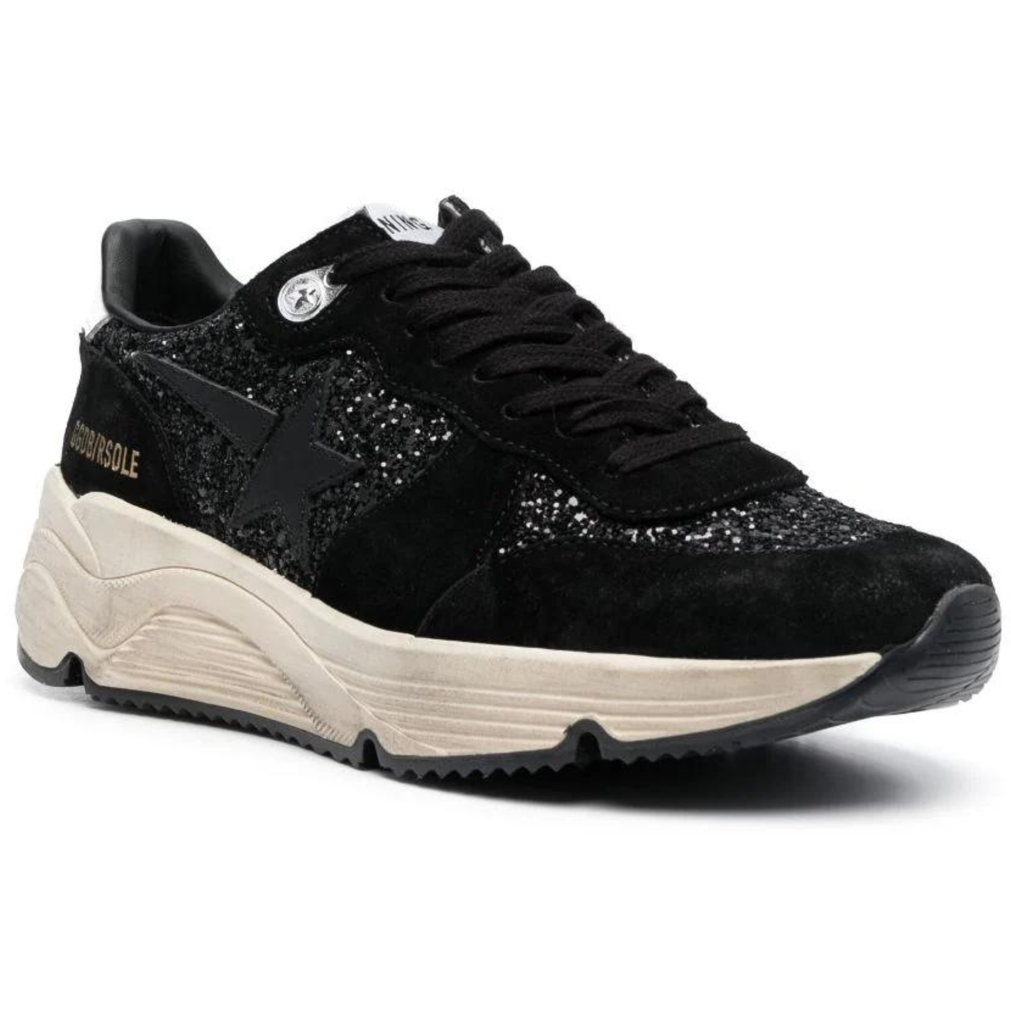 Black Glitter Running Shoes for Women - Non-Slip Lightweight Sneakers for Jogging, Gym Workouts & Casual Wear