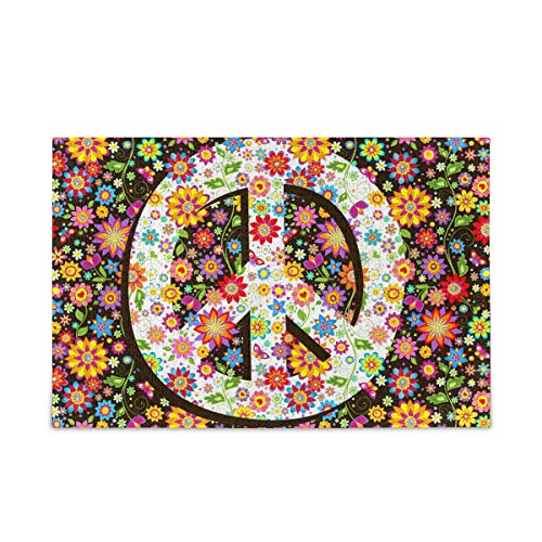 500 Piece Hippie Peace Sign Jigsaw Puzzle for Adults - Challenging & Relaxing Puzzle Game for Stress Relief, Family Bonding & Home Decor (706d1)