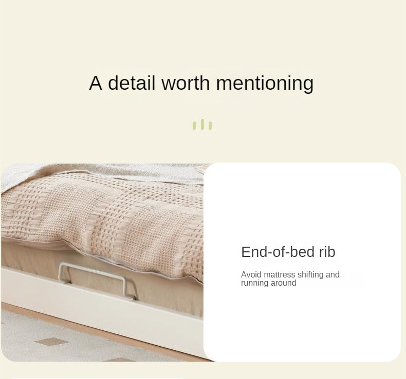 Birch Solid Wood Platform Bed - No Headboard Low Profile Floor Bed in Cream - Perfect for Minimalist Bedrooms, Small Spaces & Modern Home Decor