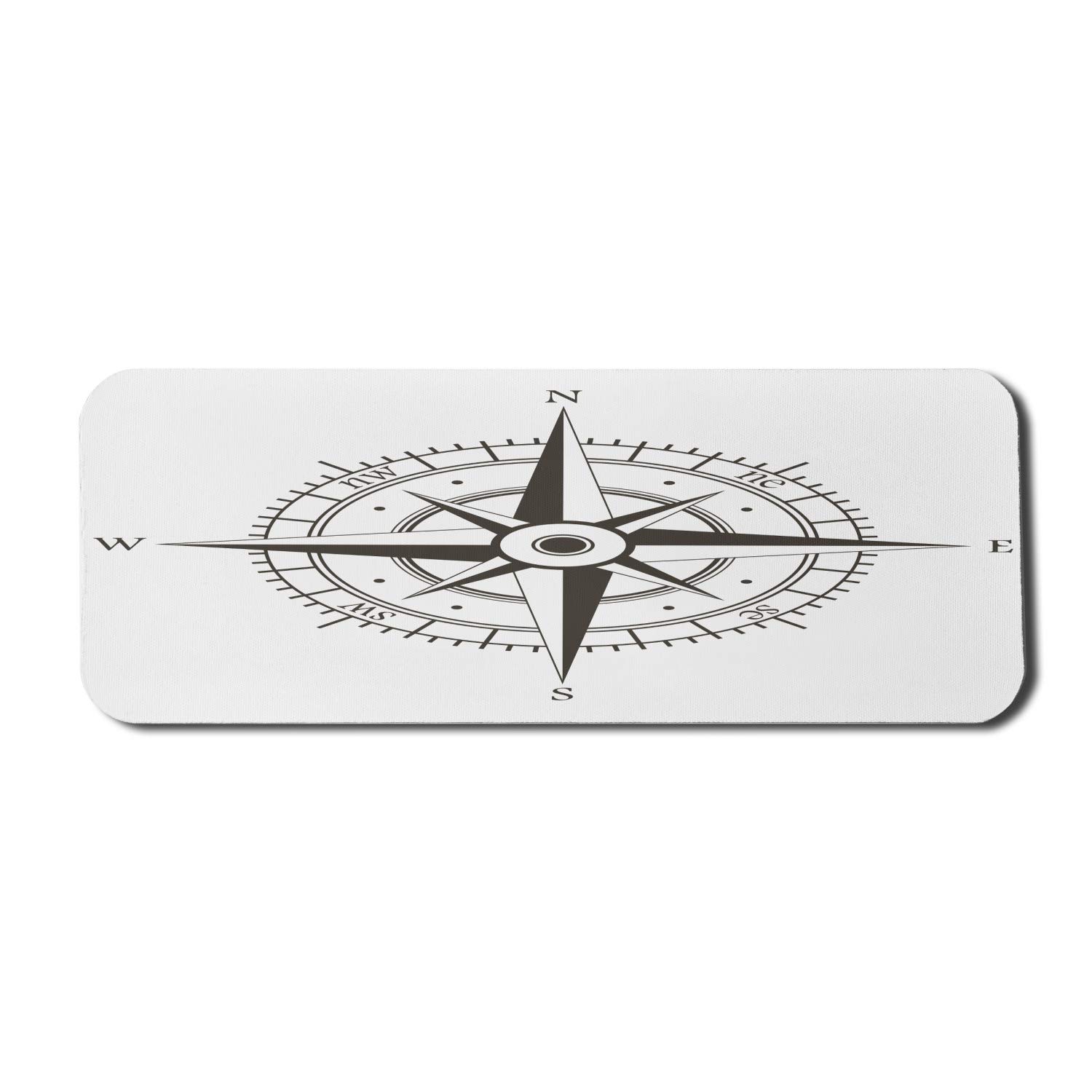 Lunarable Compass Design Mouse Pad - Non-Slip Rubber Gaming Mousepad with Vintage Wind Rose Navigation Illustration (31