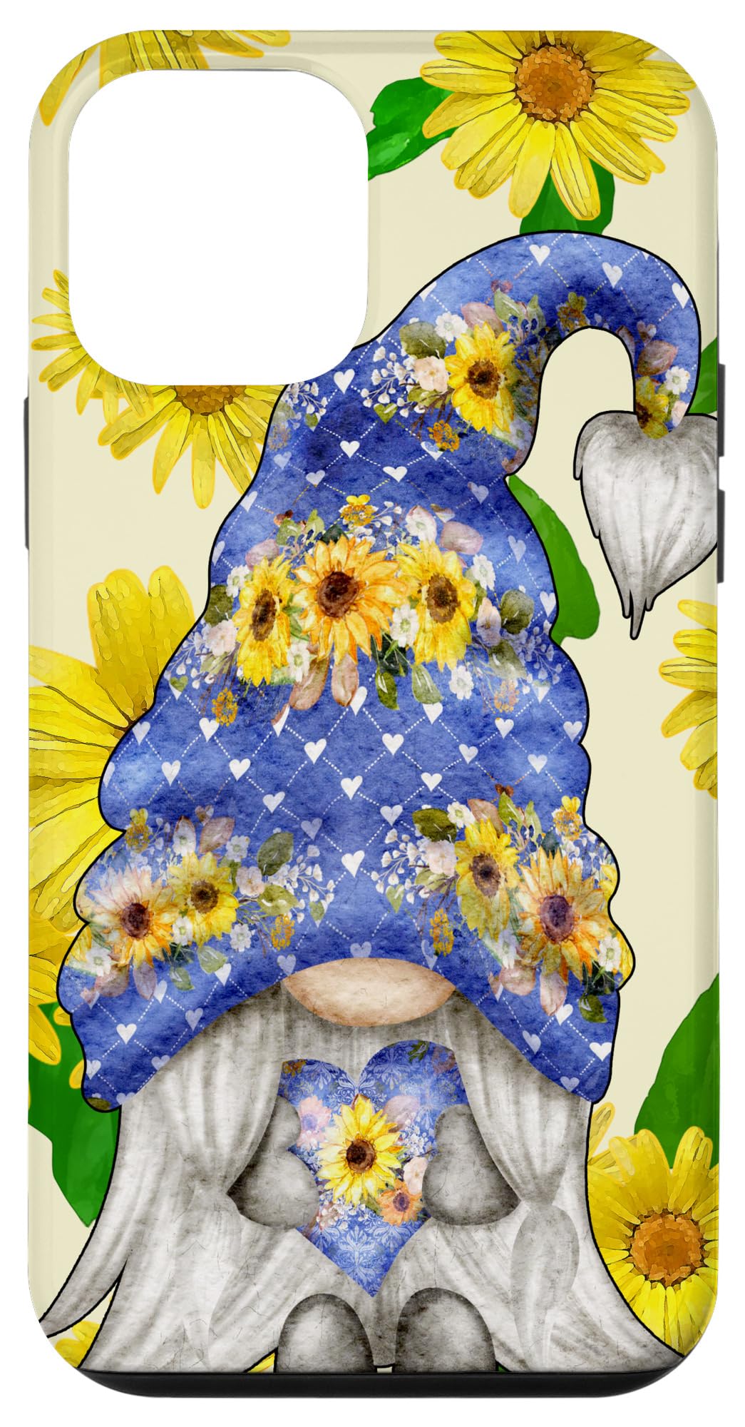 iPhone 12 Mini Case with Cute Spring Gnome & Sunflower Design - Perfect Gift for Gardeners & Nature Lovers (Fits iPhone 12 Mini) - Great for Outdoor Activities, Gardening, and Daily Use