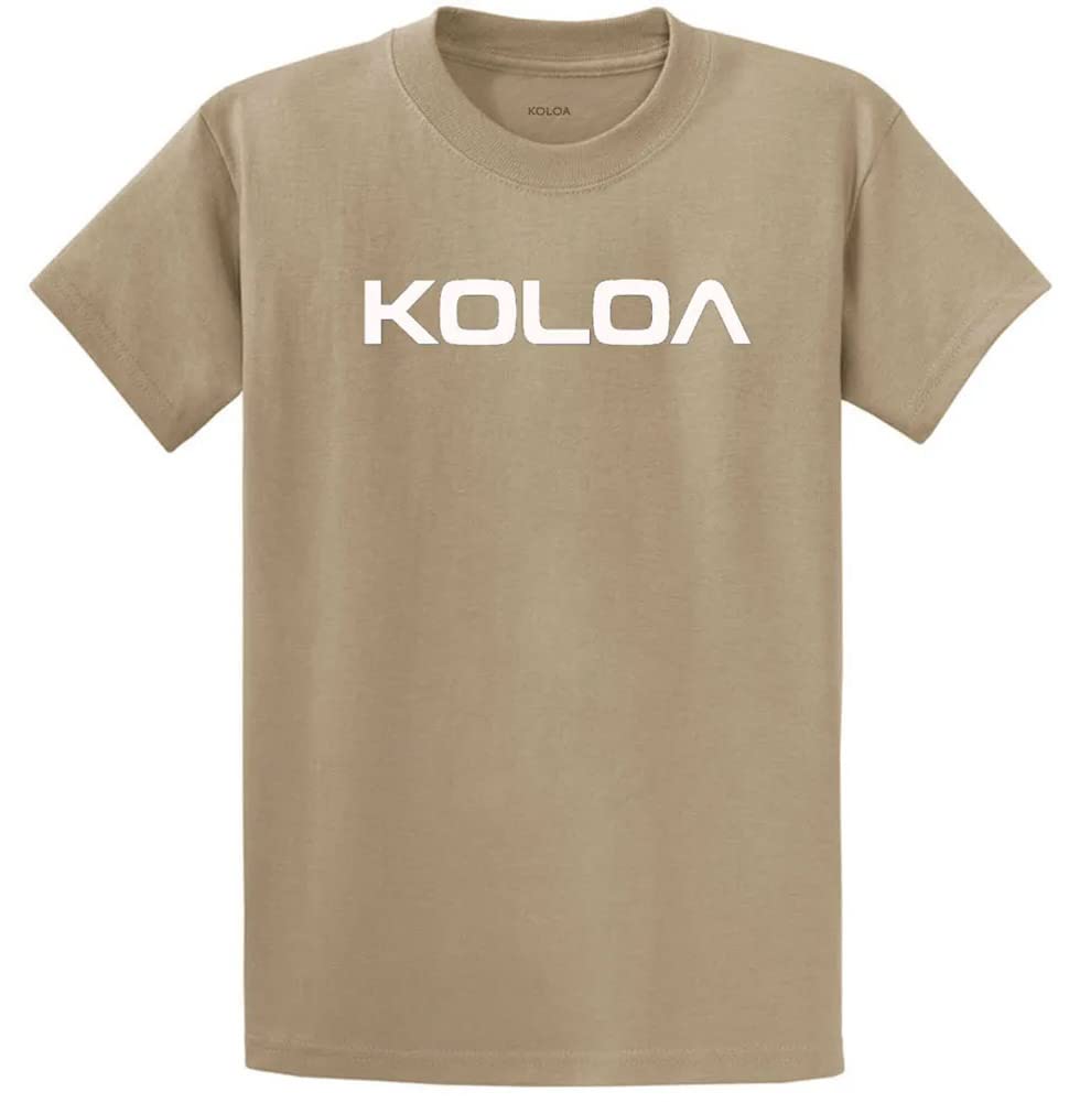 Koloa Surf Koloa-Text Logo Heavy Cotton T-Shirts for Men - Regular, Big & Tall Sizes - Comfortable Casual Wear for Beach, Surfing & Everyday Outfits