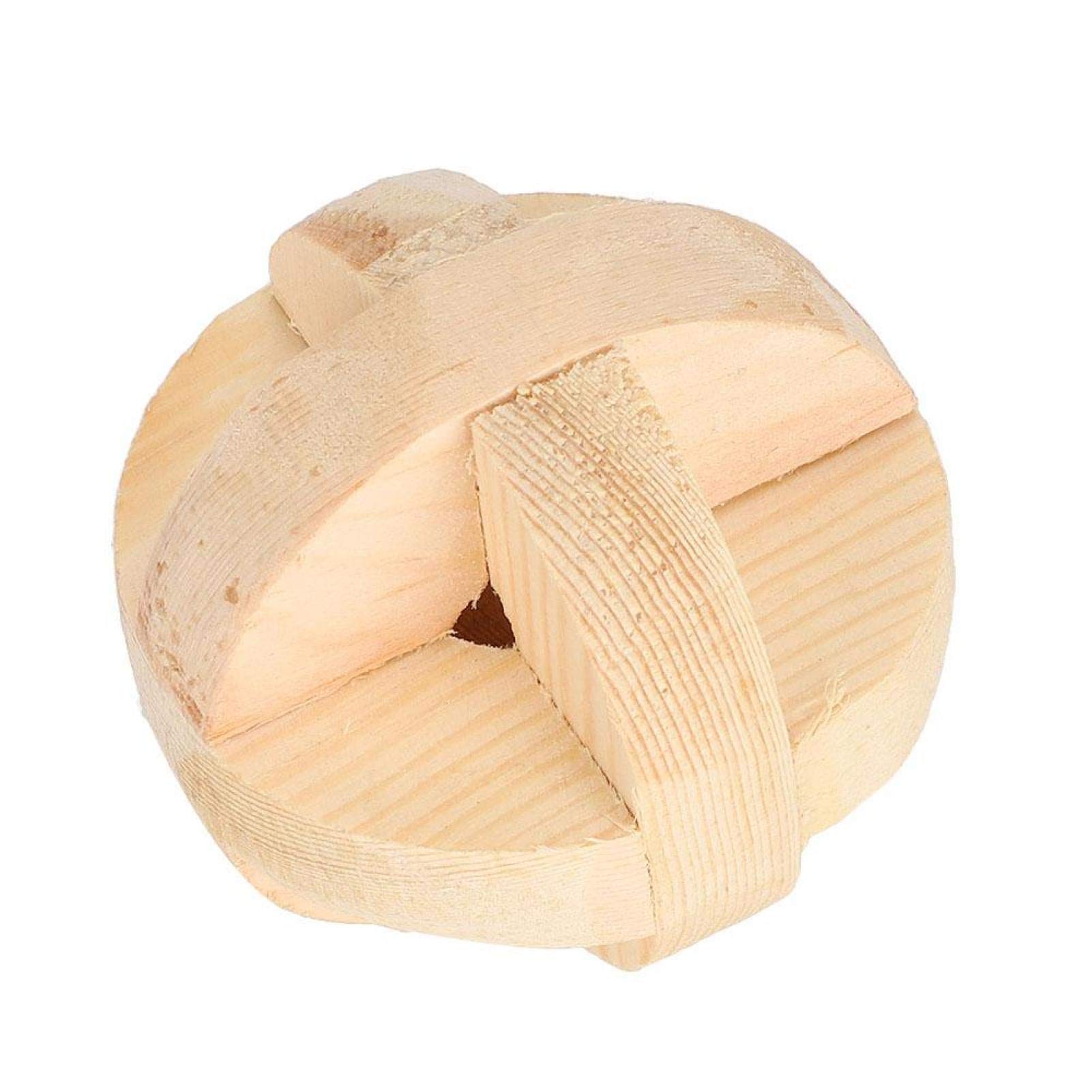 Durable Wooden Small Pet Ball Chew Toy - Safe Natural Log Material for Rabbits, Hamsters, Guinea Pigs - Interactive Play & Teeth Grinding Exercise - Perfect for Cage Entertainment & Small Animal Dental Health