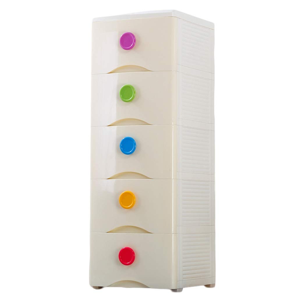 42cm Wide 5-Layer Plastic Storage Cabinet - Thickened Baby Wardrobe Drawer Organizer for Nursery, Kids Room & Closet (Beige) | Durable & Spacious Multi-Purpose Locker Chest by ZHAOSHUNLI 1014