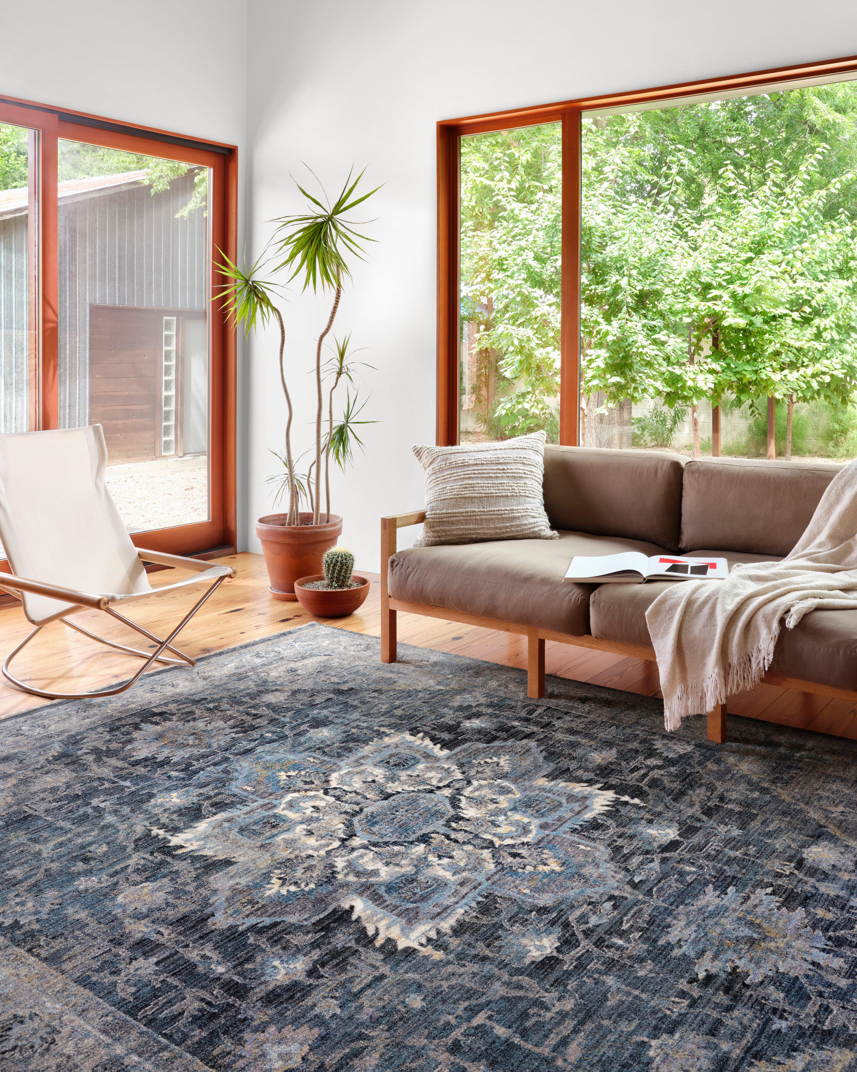 Premium Samra Denim & Grey Area Rug - Soft & Durable for Living Room, Bedroom, or Office Decor