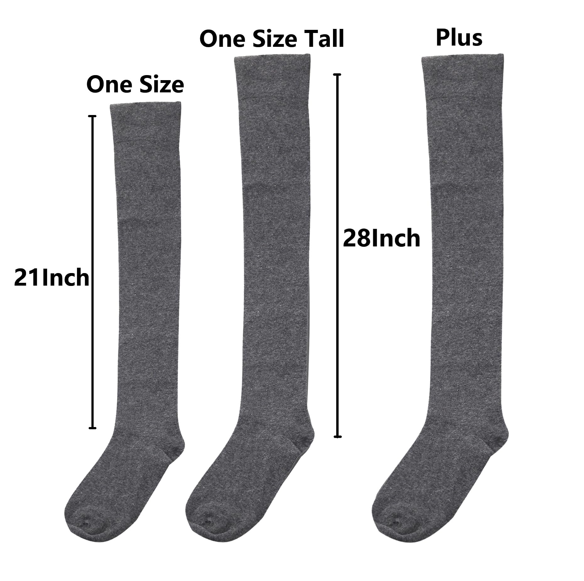Bestjybt Women's Thigh High Socks - Cotton Warm Over The Knee Socks, Long Knee High Boot Stockings & Leg Warmers for Winter, Fashion & Outfit Accessories