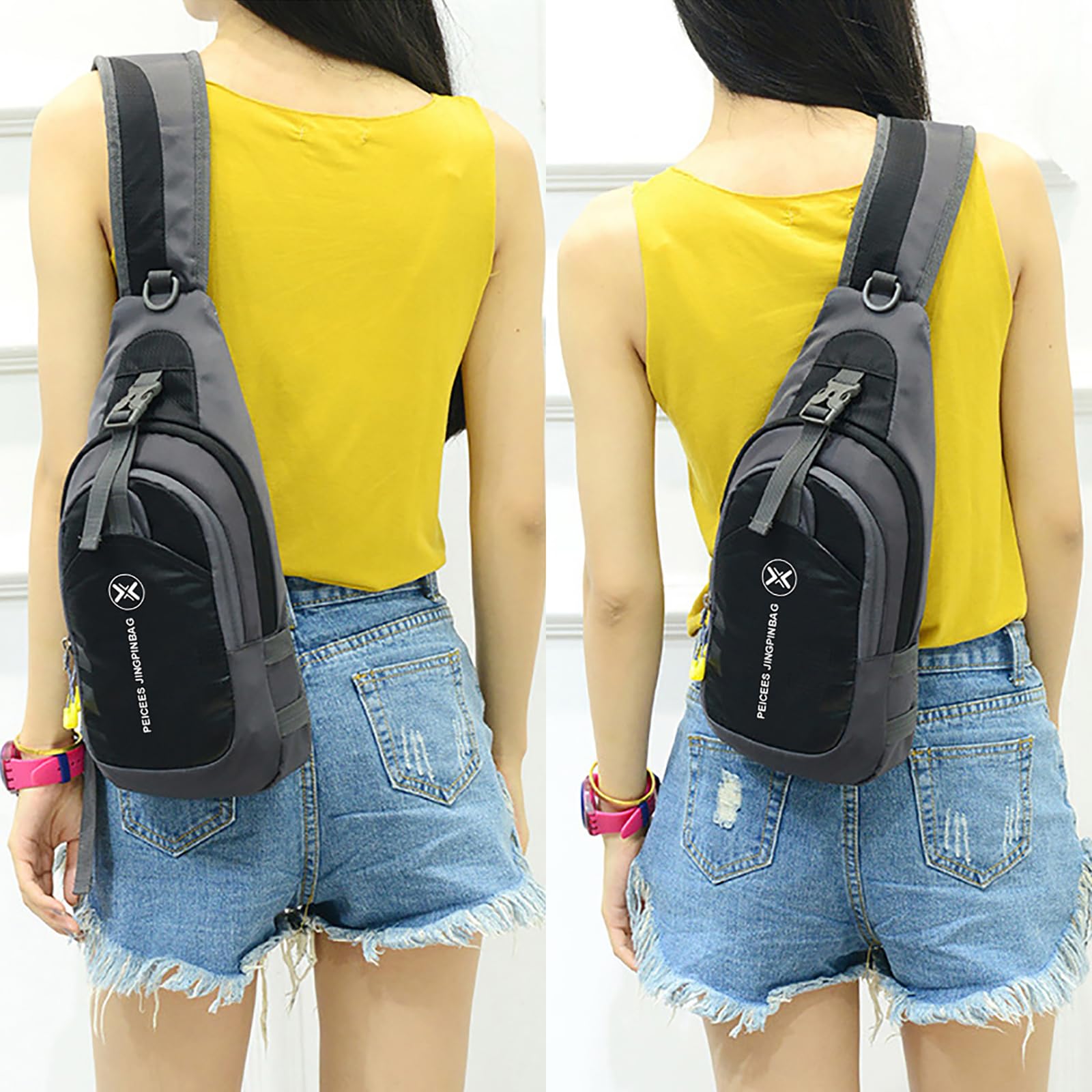 Stylish Unisex Chest Crossbody Sling Backpack - Durable Travel, Gym & Bike Daypack for Women & Men - Perfect for Hiking, Commuting & Outdoor Adventures