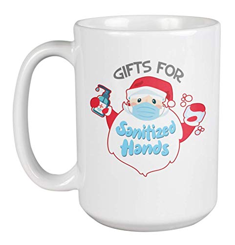 Funny Christmas Coffee & Tea Mug for Sanitized Hands - 15oz Ceramic Cup with Holiday Decor, Perfect Gift for Office, Home & Holiday Parties