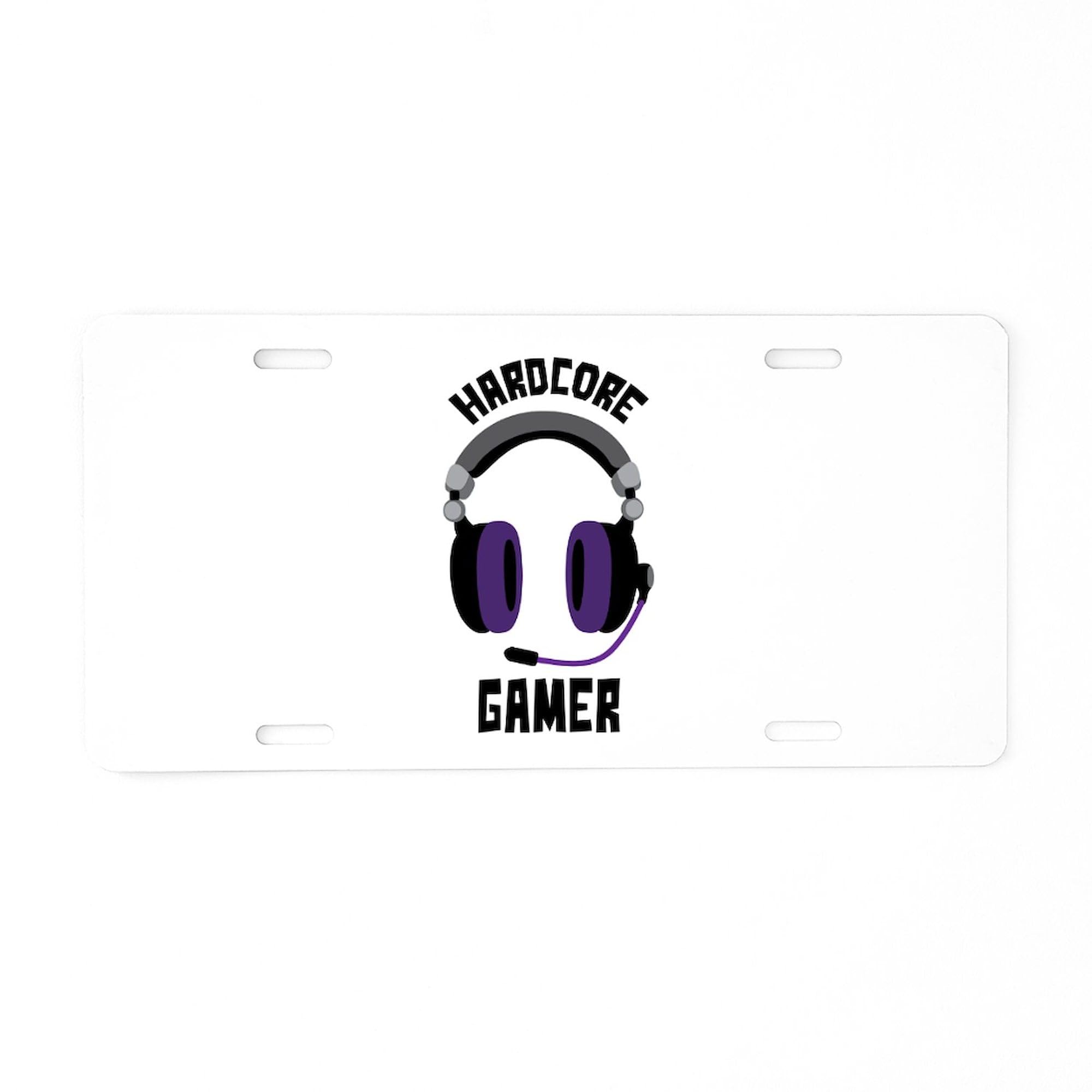 Hardcore Gamer Aluminum License Plate - Custom Front Vanity Tag for Cars & Trucks - Perfect for Gamers, Car Enthusiasts & Gift Giving