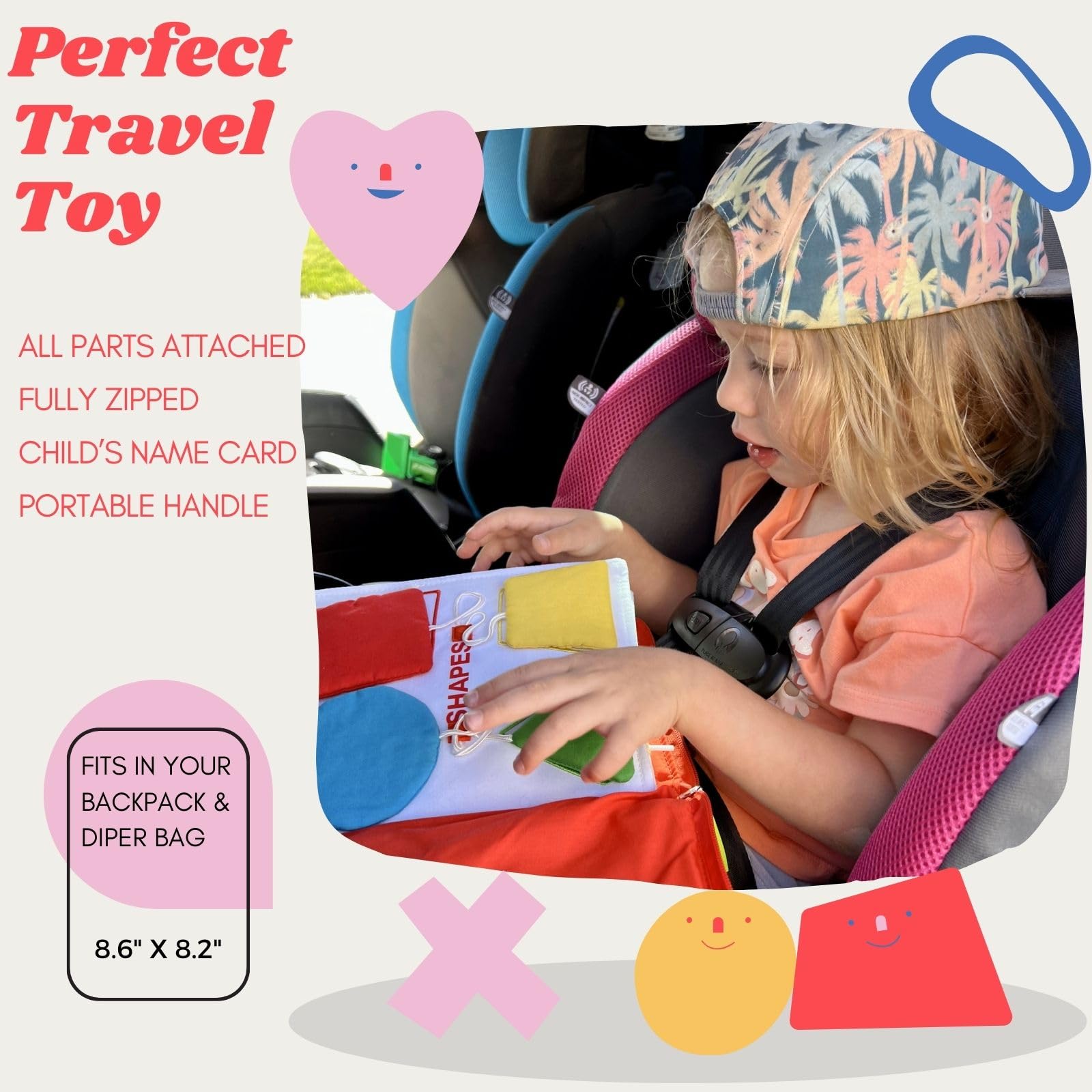 My Quiet Book for Toddlers - Montessori Busy Board Activity Book for Airplane & Car Travel, Educational Toys for 1 2 3 4 Year Old Girls & Boys - Perfect Easter Basket Stuffers, Birthday Gifts & Travel Toys for Kids Ages 2-4 | Great for Long Flights, Road Trips & Quiet Playtime