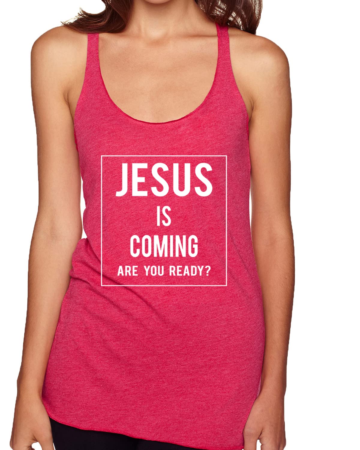 Jesus is Coming Are You Ready? Inspirational Christian Tri-Blend Racerback Tank Top - Perfect for Church, Bible Study & Faith-Based Events