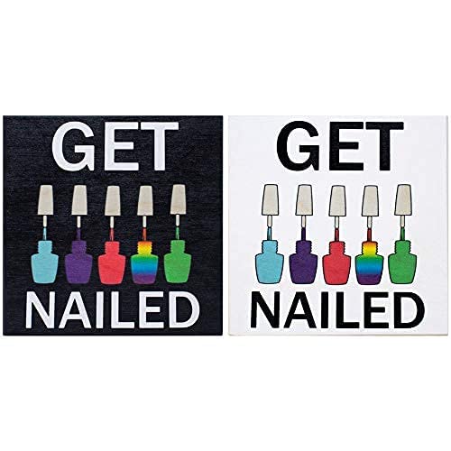 JennyGems Funny Nail Salon Wooden Sign - 'Get Nailed' Wall Decor for Manicurists & Stylists - Perfect Gift for Nail Technicians, Salon Owners & Beauty Lovers - Home & Salon Decoration