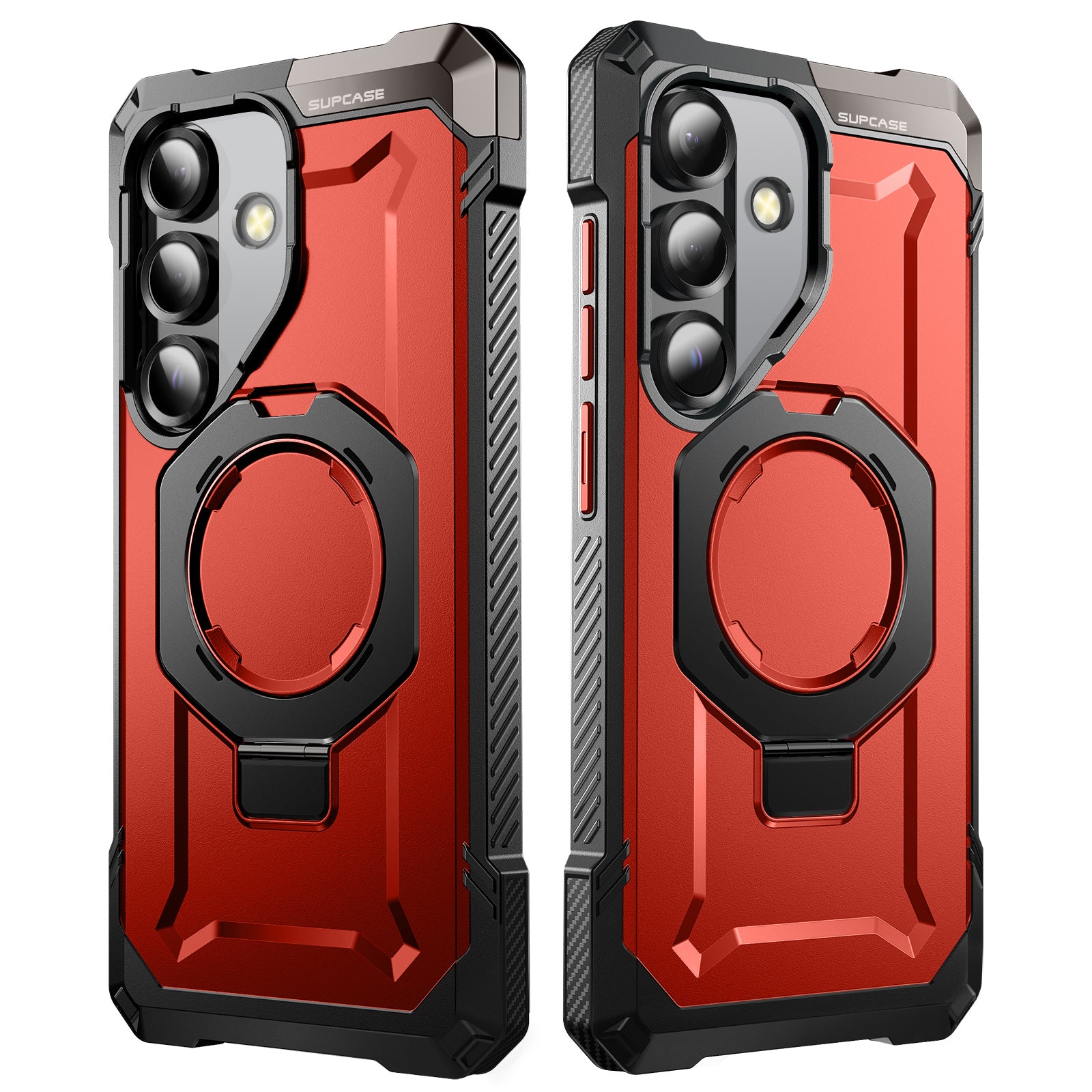 Samsung Galaxy S25 Ultra Grip Magnetic Case with Magsafe - Metallic Red | Compatible with Wireless Charging, Perfect for Everyday Use & Outdoor Activities