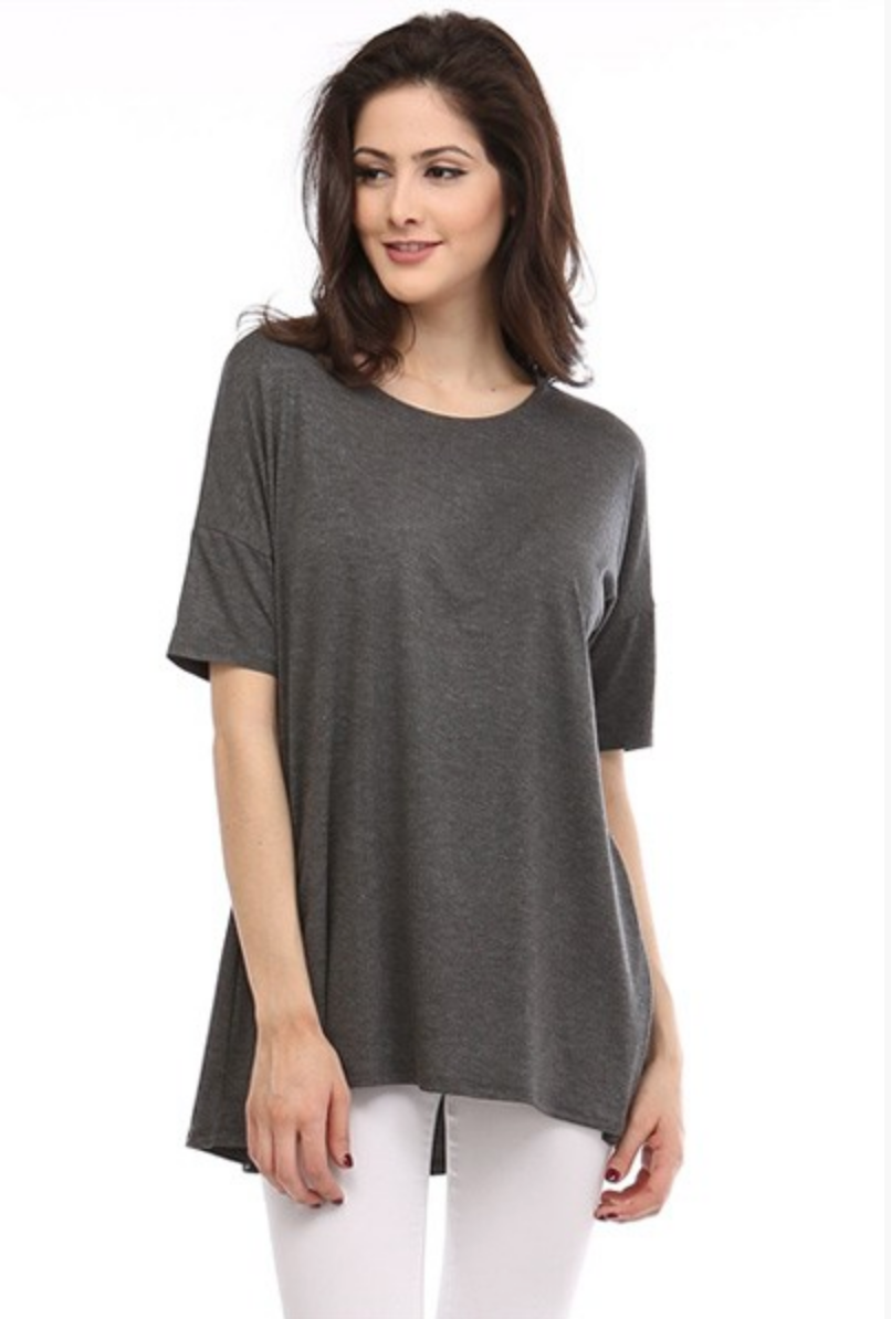 Drop Shoulder Short Sleeve T-Shirt for Women - Casual Loose Fit Cotton Tee - Perfect for Summer Outfits, Beach Wear & Everyday Comfort