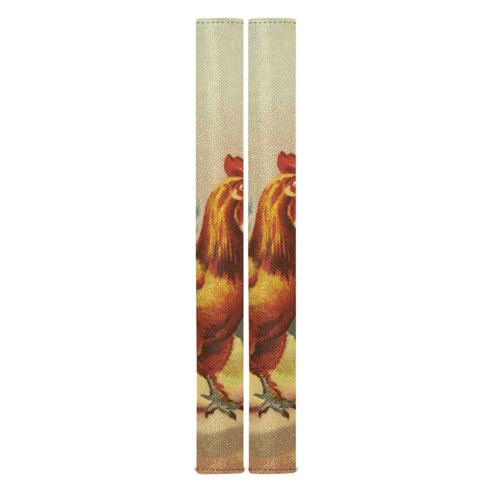 Xigua Rooster Refrigerator Door Handle Covers - Set of 2 Kitchen Appliance Handle Protectors for Fridge, Microwave & Dishwasher - Cute Chicken-Themed Decor for Home Kitchen