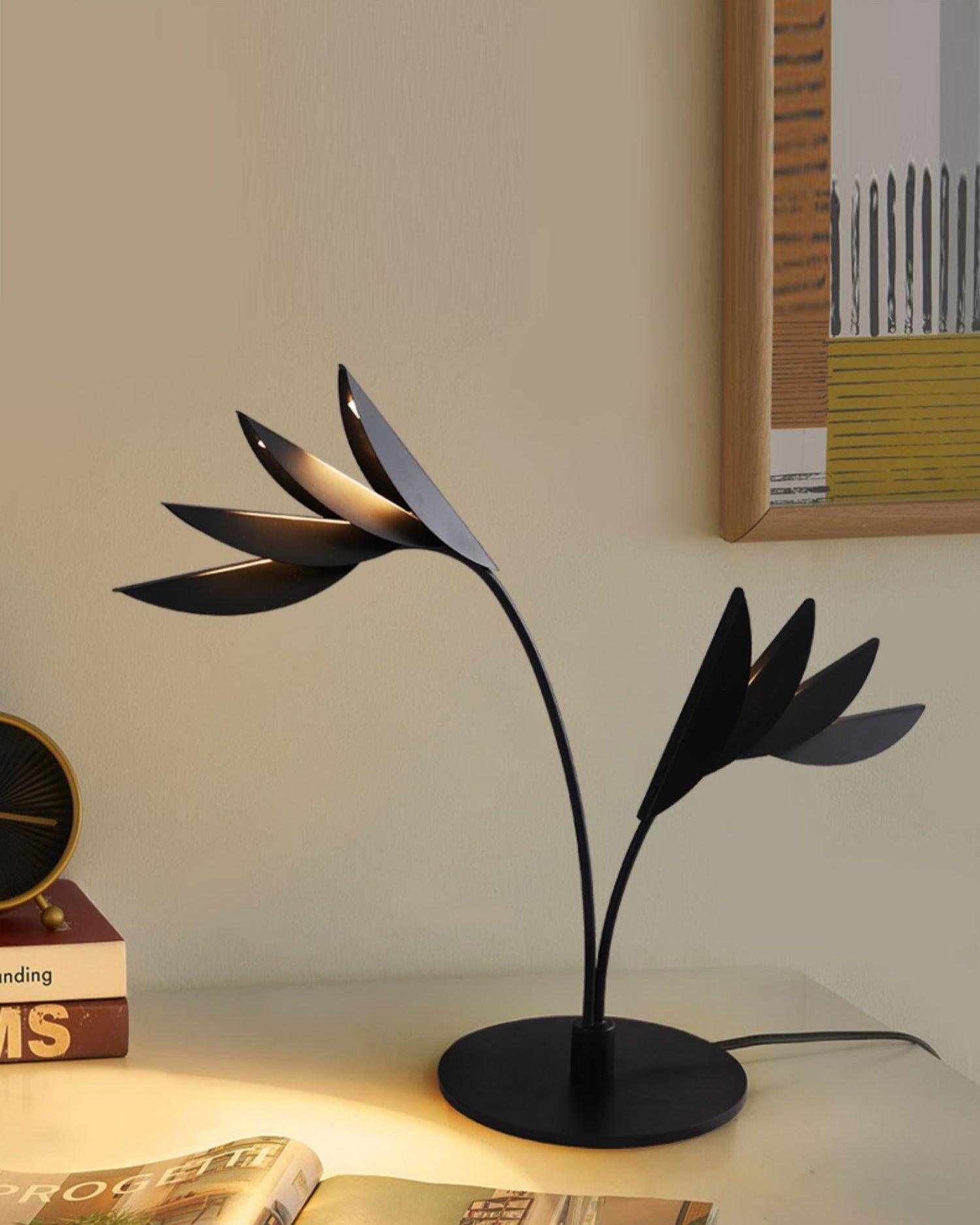 Double Leaf Table Lamp - Modern LED Desk Light with Adjustable Brightness for Home Office, Bedroom, and Study Room - Perfect for Reading, Working, and Relaxing