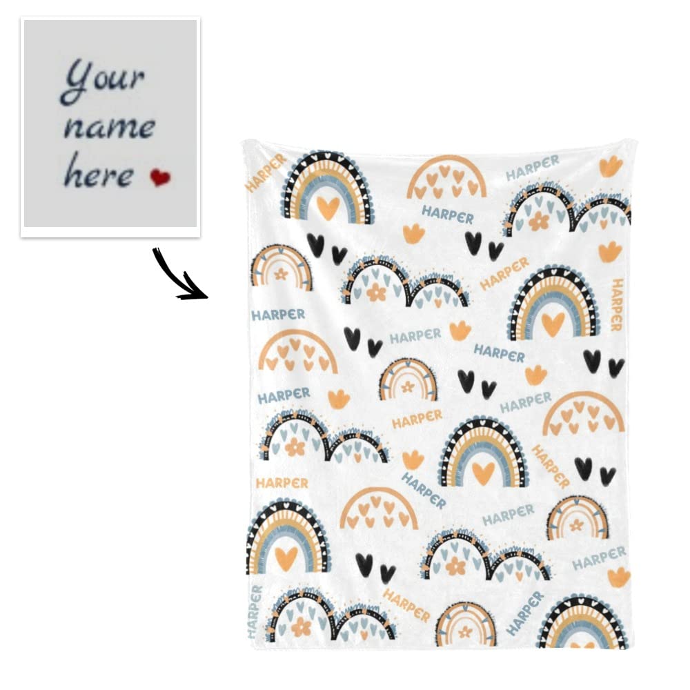 Personalized Woodland Baby Blanket for Boys & Girls - Custom Name Receiving Blanket - Soft Unisex Nursery Decor for Newborns - Perfect for Baby Showers, Christenings & Nursery Room Decor