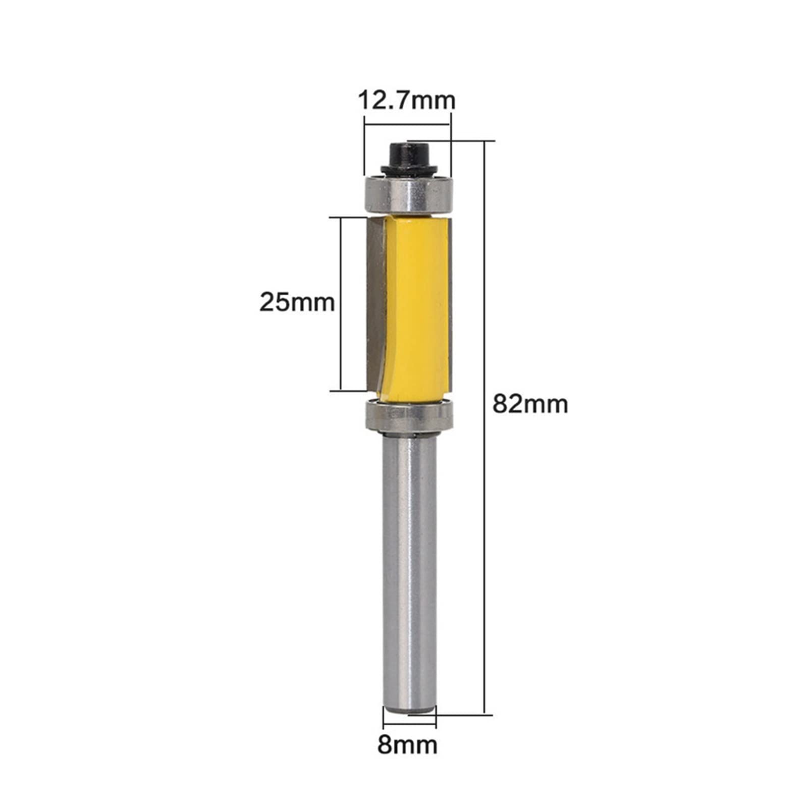 8x1/2x25 Extra Long Straight Electric Wood Milling Cutter - Double Axis Surface Milling Machine Bit for Woodworking & DIY Projects - Perfect for Cabinet Making, Furniture Crafting, and Precision Wood Cutting