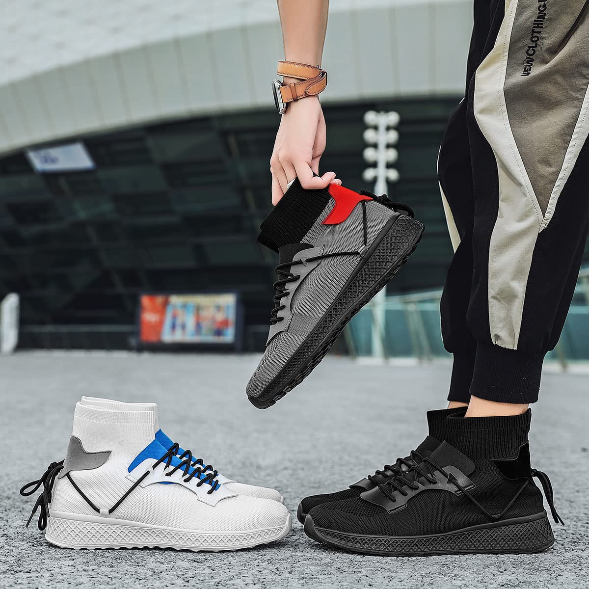 GSIGUL Men's High-Top Running Shoes - Lightweight Breathable Sneakers for Gym, Tennis, Walking & Casual Wear - Perfect for Workouts, Jogging & Everyday Comfort