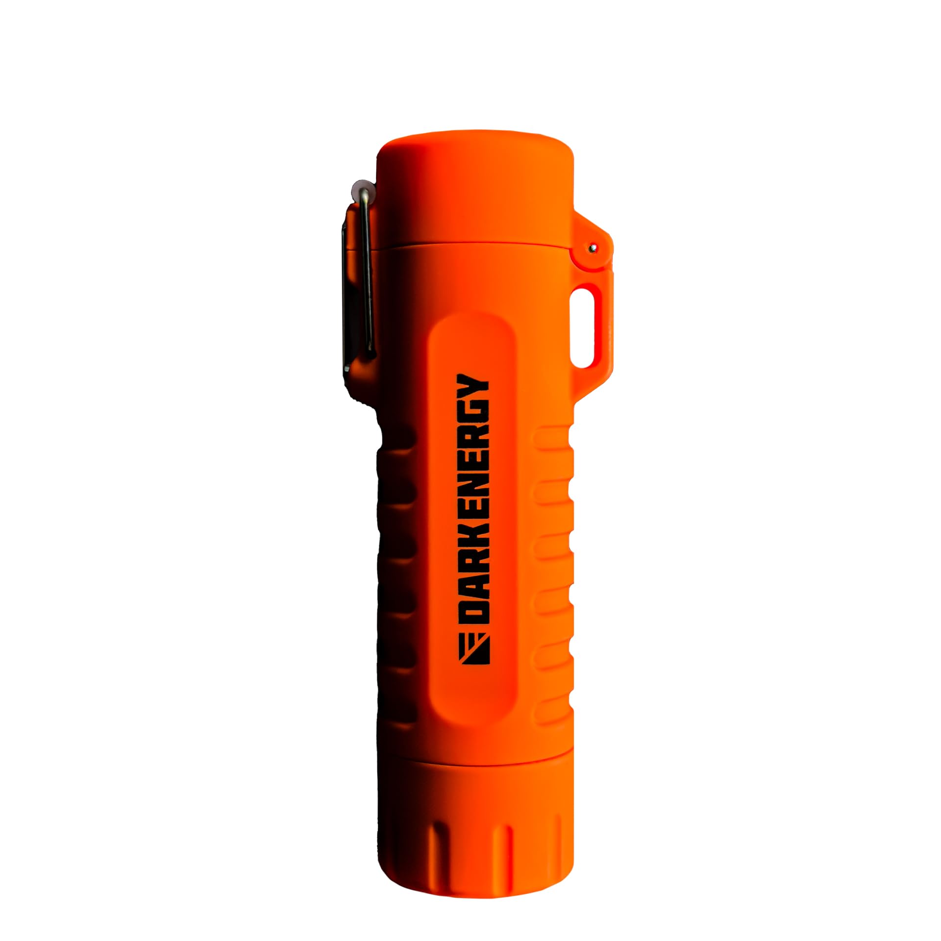 Rechargeable Plasma Lighter with Mini Flashlight - Windproof Arc Lighter for Camping, Hiking & Outdoor Adventures - Orange USB Charging Survival Tool (Great for BBQs, Candles & Emergency Use)