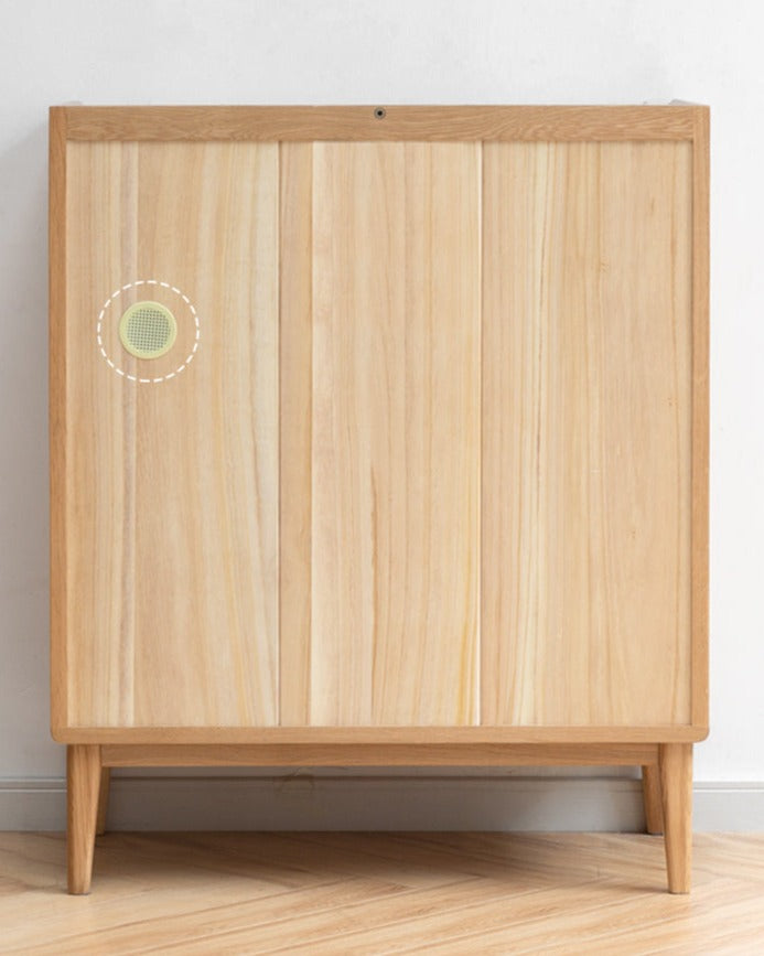 Modern Oak Solid Wood Sideboard - Scandinavian Nordic Style TV Stand, Buffet Cabinet for Living Room, Dining Room & Entryway Storage