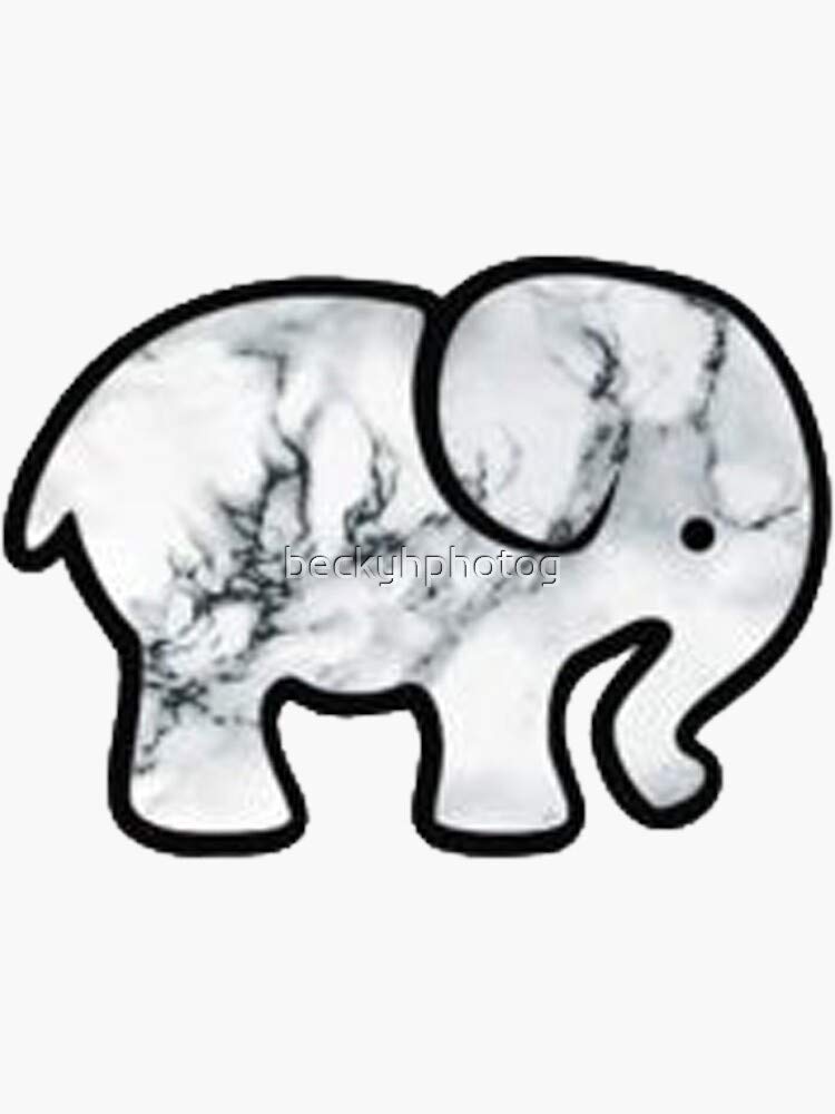 Marble Elephant Stickers - Waterproof Vinyl Decals for Hydro Flask, Laptop, Skateboard & More | Durable Graphic Stickers for Water Bottles, Computers, DIY Projects | Perfect for Home Decor, School Supplies & Gift Giving