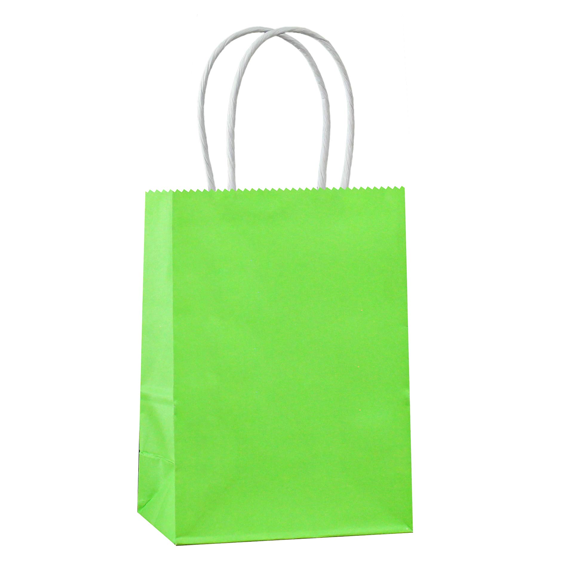 Adido 25-Pack Small Green Kraft Paper Gift Bags with Handles - 5.9