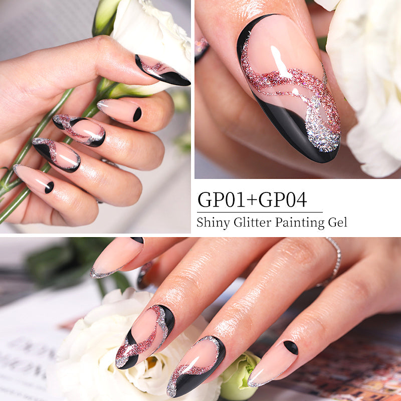 Born Pretty Shiny Glitter Gels - Long-Lasting Nail Art Glitter for Gel Polish, Manicures & Pedicures | Perfect for Parties, Weddings, and Special Occasions