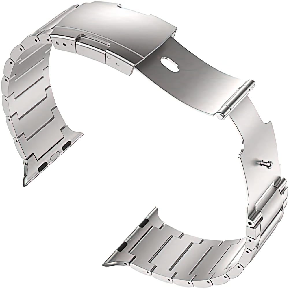 Premium Titanium Wristband for Apple Watch Series 10/9/Ultra 2/SE/8/7 - Stylish Metal Strap with Tortoise Buckle - Durable & Lightweight Smartwatch Accessory for Workout, Office & Everyday Wear [2024 Model]