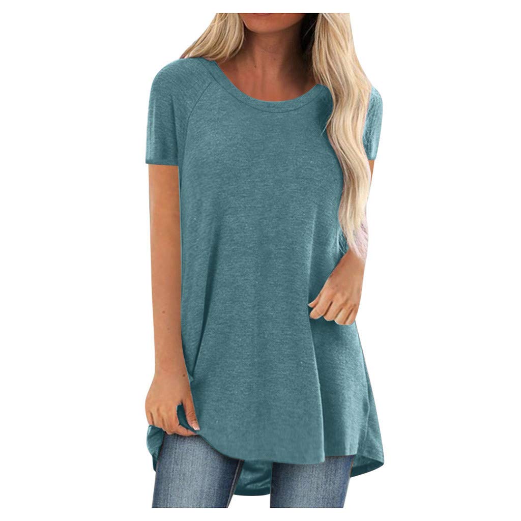 2023 Fashion Women's Plus Size Summer T-Shirt - Round Neck Short Sleeve Blouse Top for Casual Wear, Spring & Summer Outfits | Perfect for Beach, Vacation and Daily Comfort