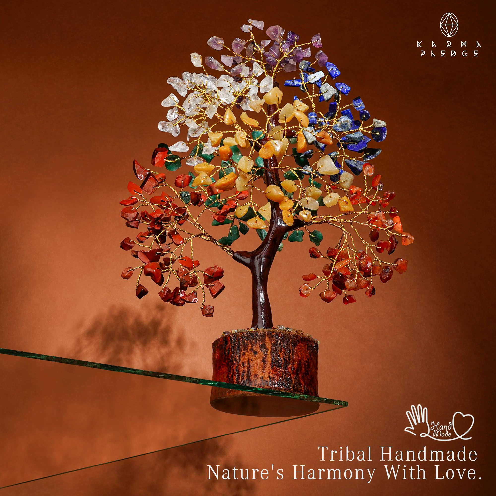 7 Chakra Healing Crystal Tree of Life - Handmade Bonsai for Positive Energy, Money & Good Luck | Home, Office & Living Room Decor | Spiritual Gift for Women & Mom | Meditation, Feng Shui & Wellness Spaces