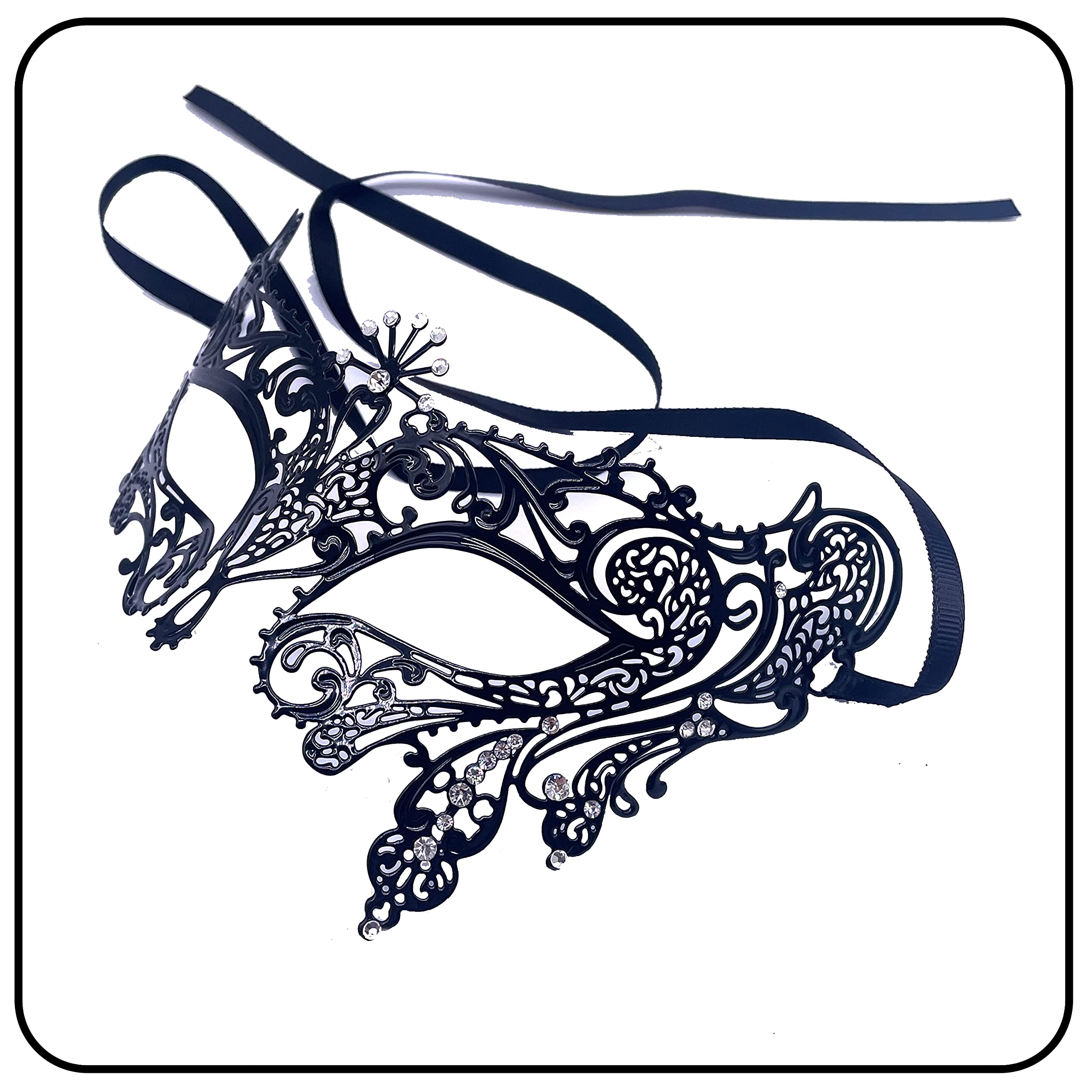 Elegant Metal Laser Cut Venetian Masquerade Mask for Women - Perfect for Costume Parties, Balls, and Mardi Gras Celebrations